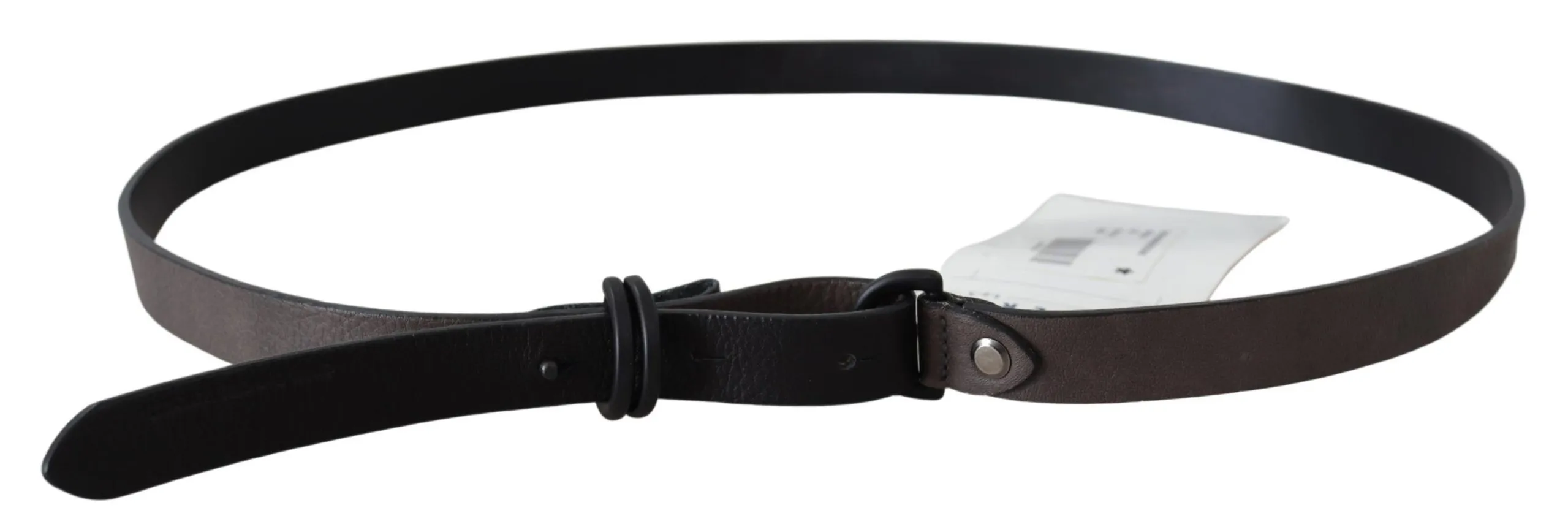 Costume National Women's Elegant Brown Leather Waist Belt with Buckle