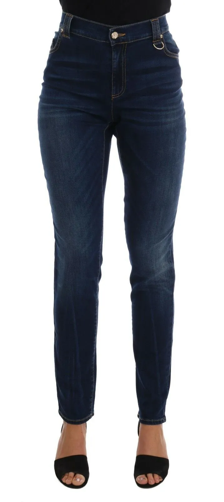 Versace Jeans Women's Chic Mid Waist Slim Fit Stretch Jeans