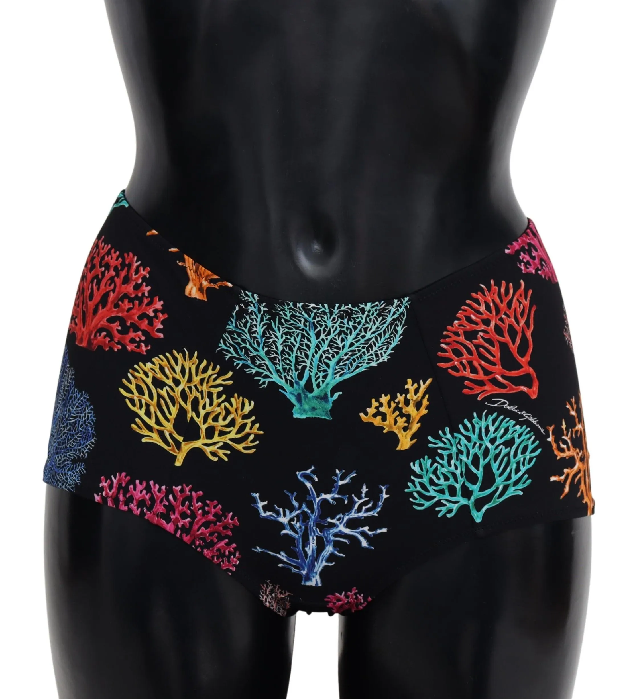 Dolce & Gabbana Women's Chic Coral Print High Waist Bikini Bottom