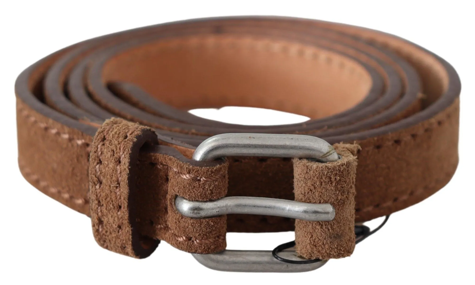 Ermanno Scervino Women's Elegant Slim Leather Waist Belt in Brown