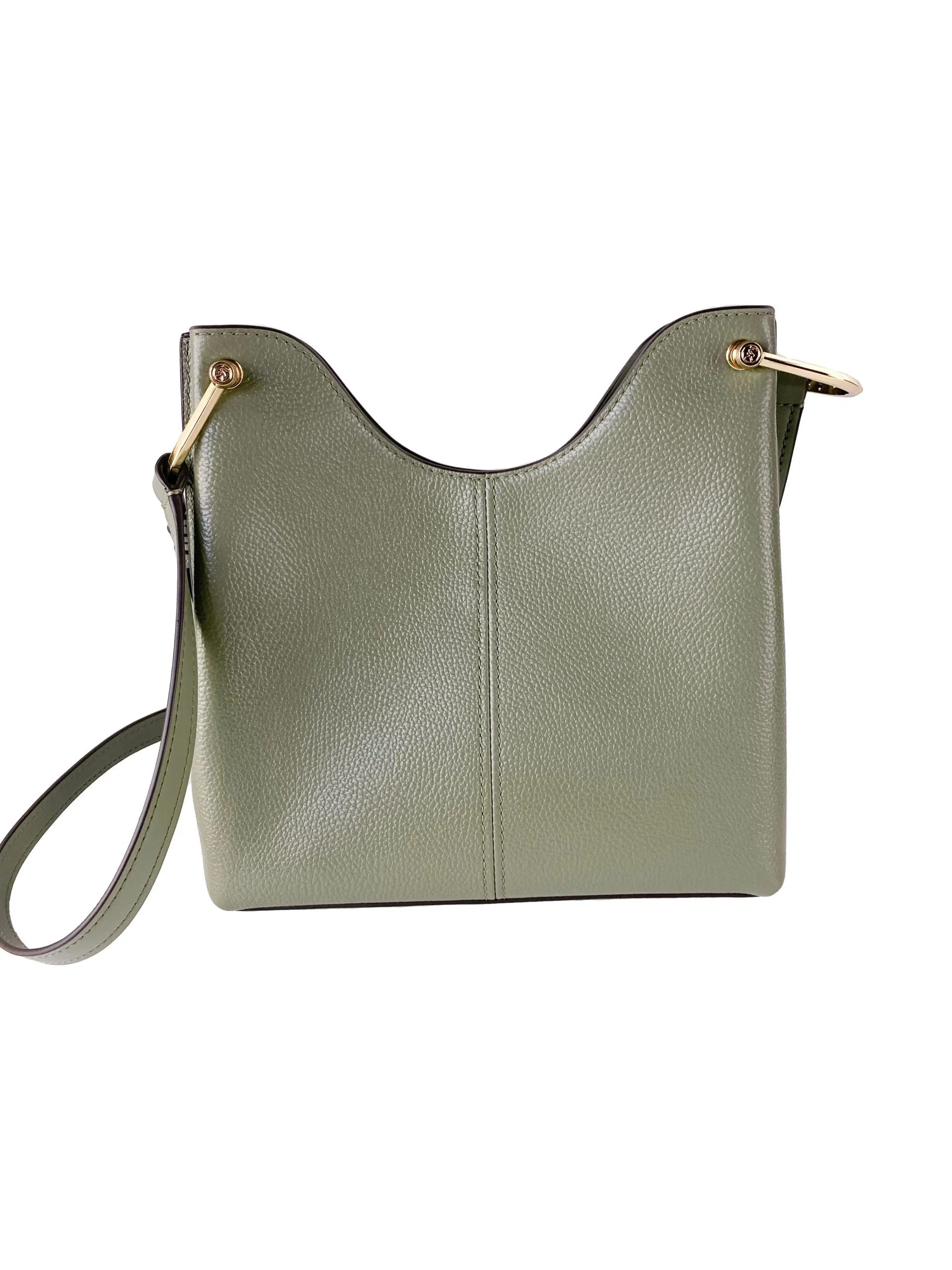 Michael Kors Women's Joan Large Perforated Suede Leather Slouchy Messenger Handbag (Army Green)