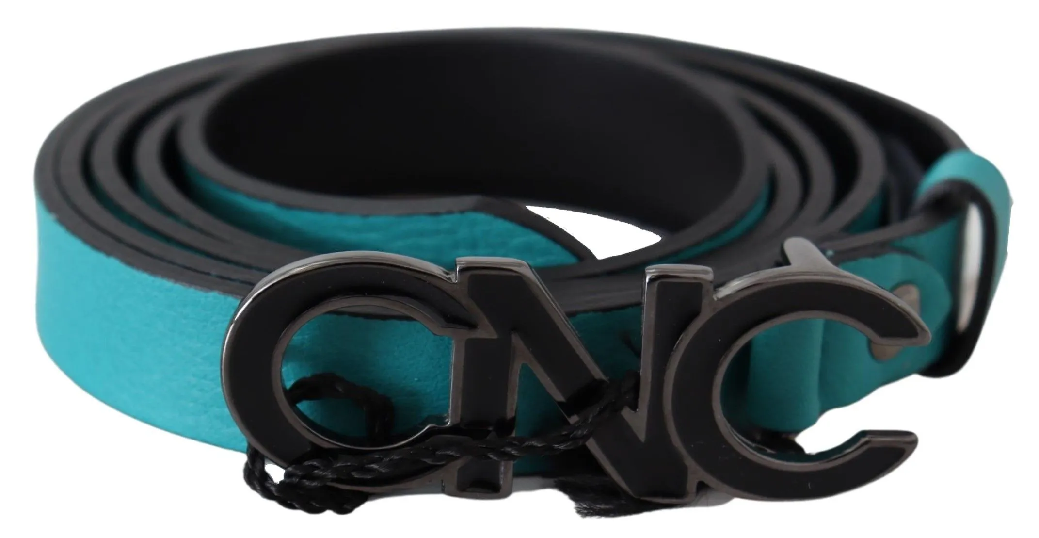 Costume National Women's Chic Blue Green Leather Fashion Belt