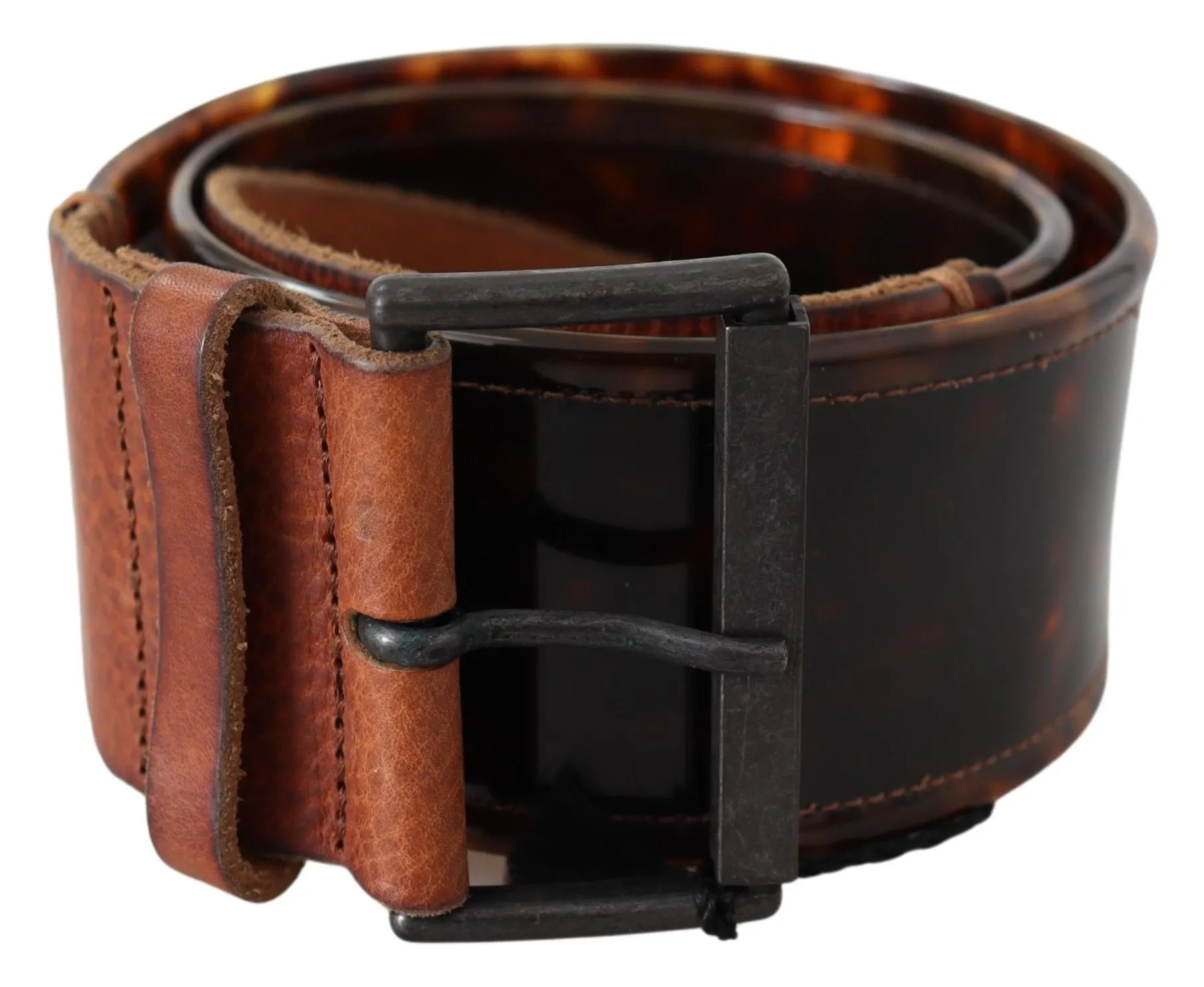 Ermanno Scervino Women's Elegant Dark Brown Leather Belt with Vintage Buckle