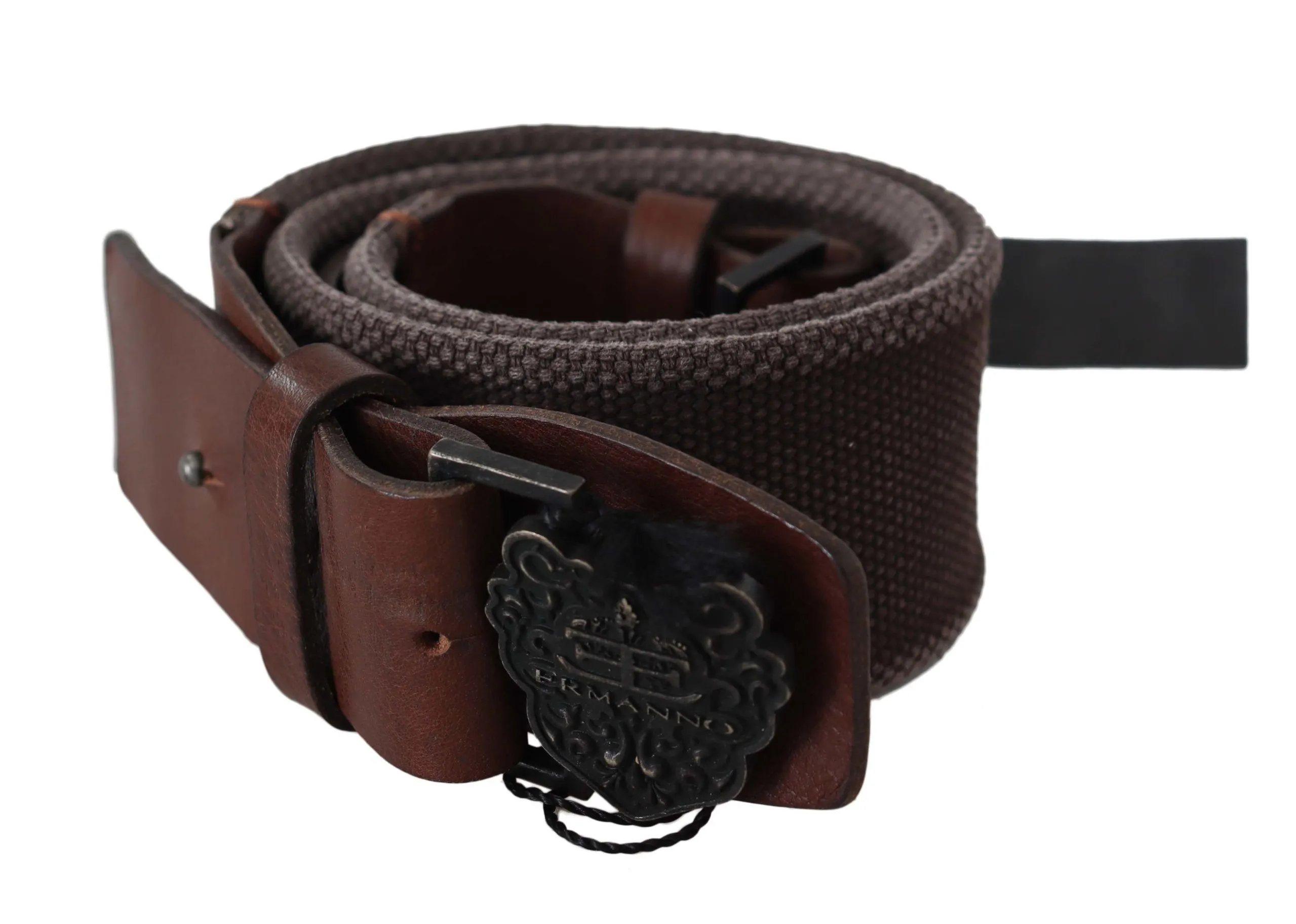 Ermanno Scervino Women's Classic Dark Brown Leather Belt with Logo Buckle