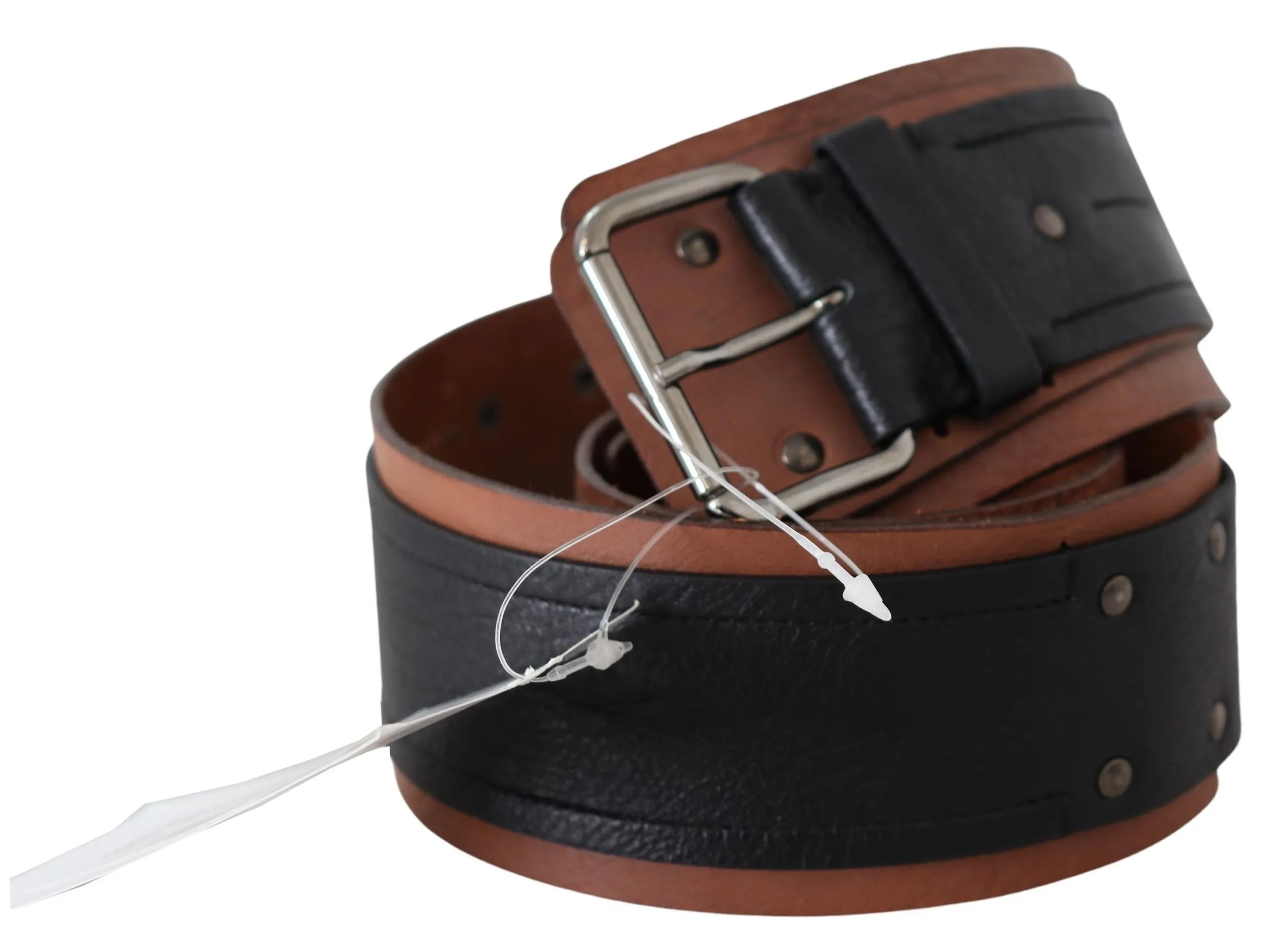 Costume National Women's Elegant Leather Fashion Belt in Brown Black