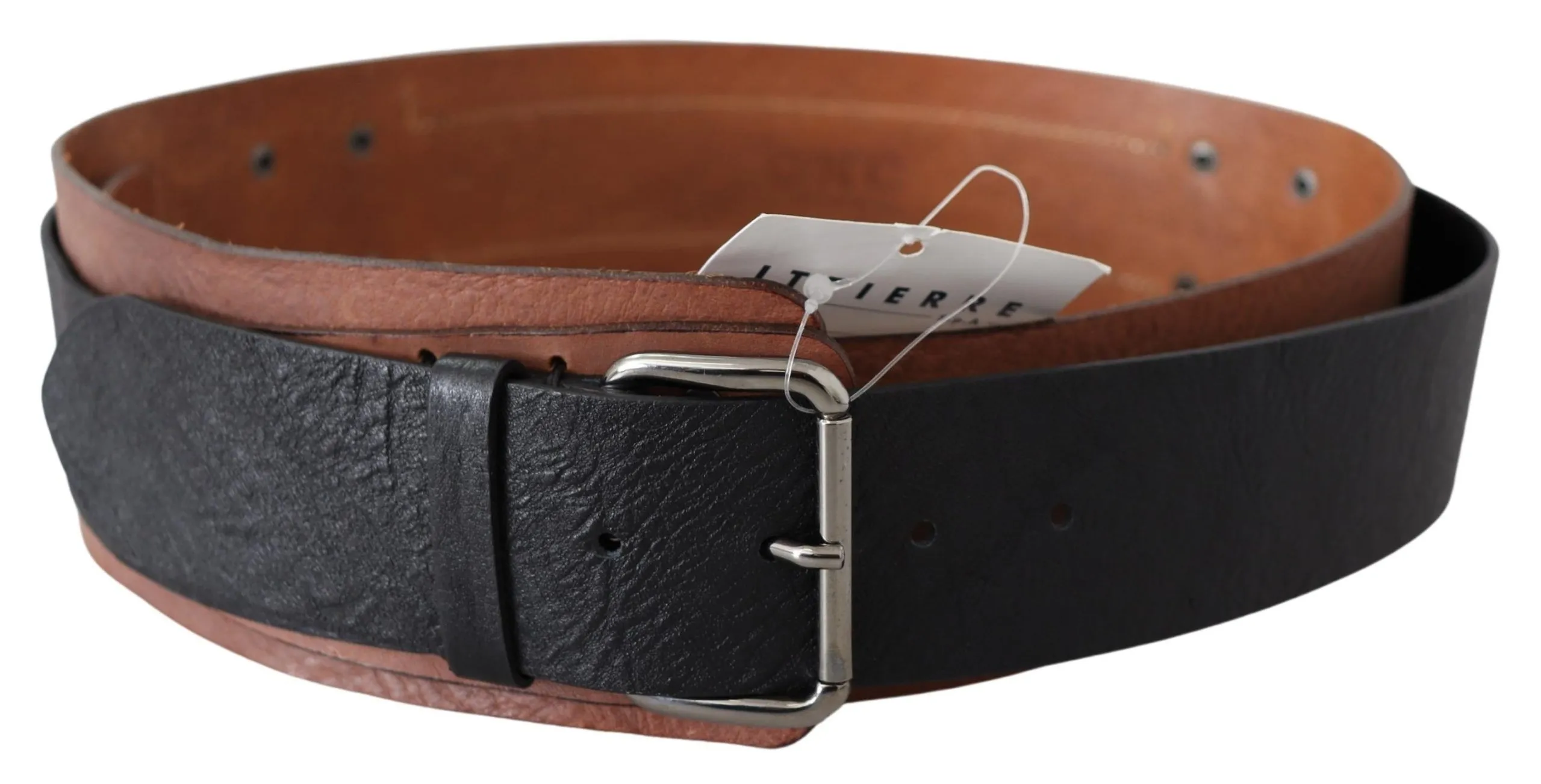 Costume National Women's Elegant Leather Fashion Belt in Brown Black