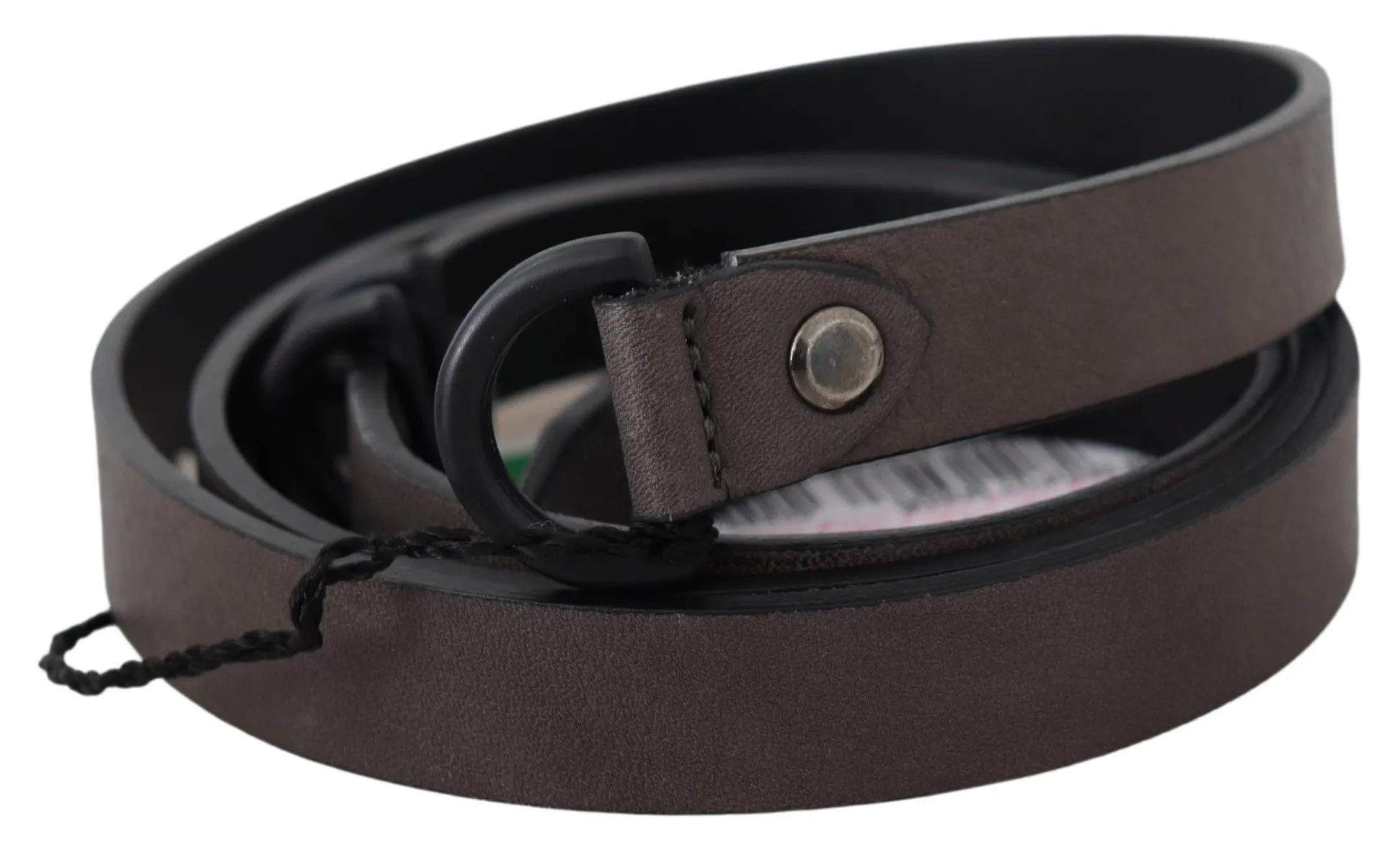Costume National Women's Elegant Dark Brown Leather Belt