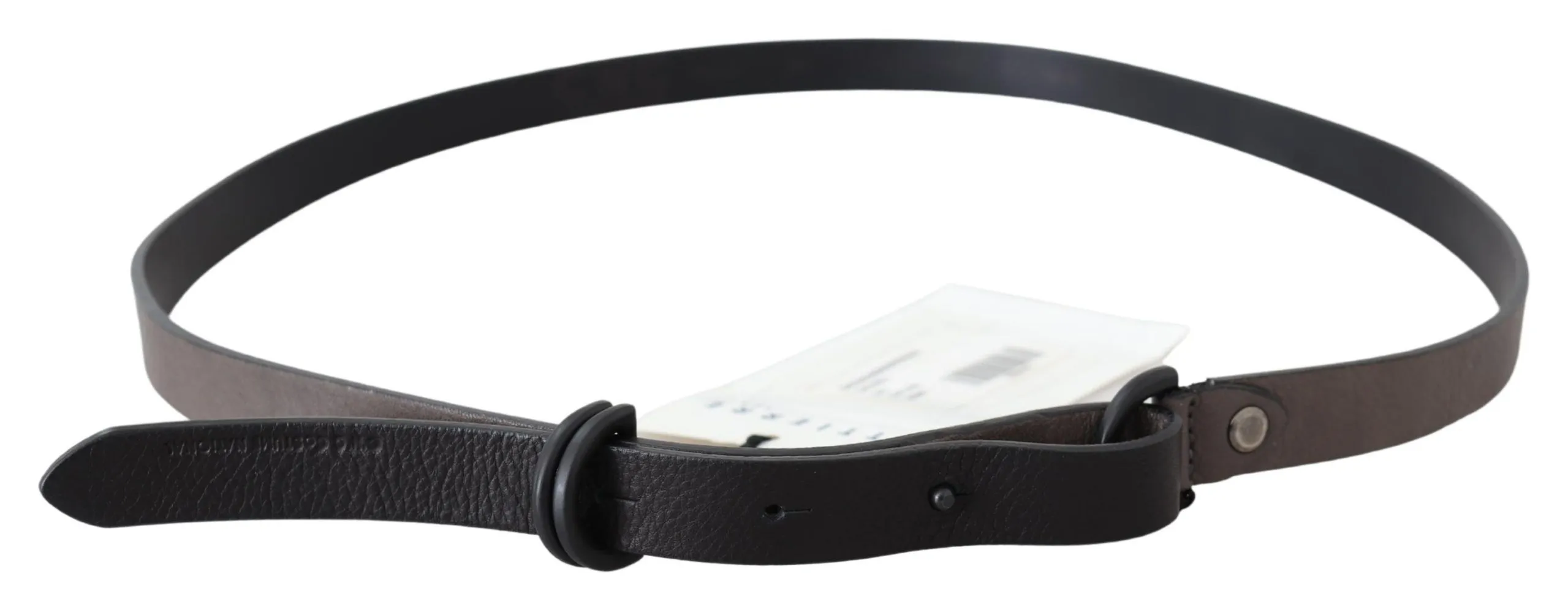 Costume National Women's Elegant Dark Brown Leather Belt