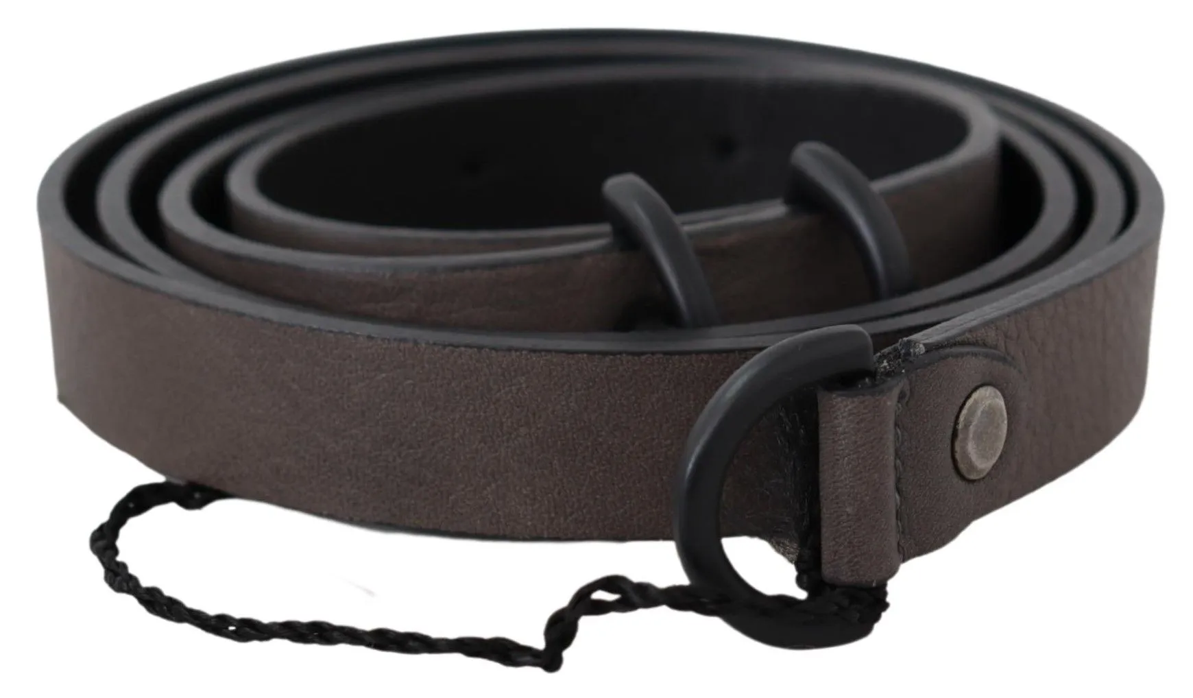Costume National Women's Elegant Dark Brown Leather Belt