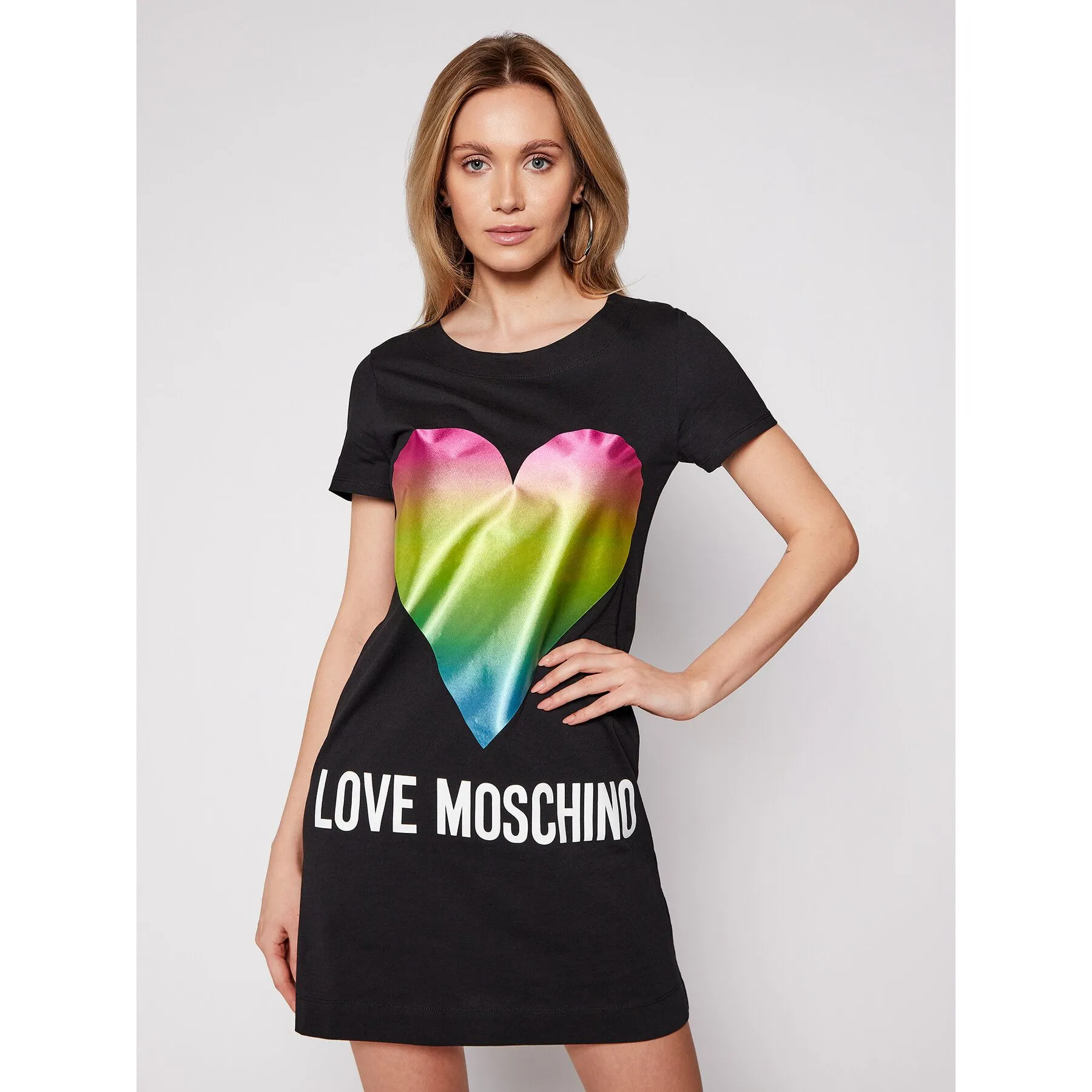 Love Moschino Women's Chic Heart Print Cotton Dress