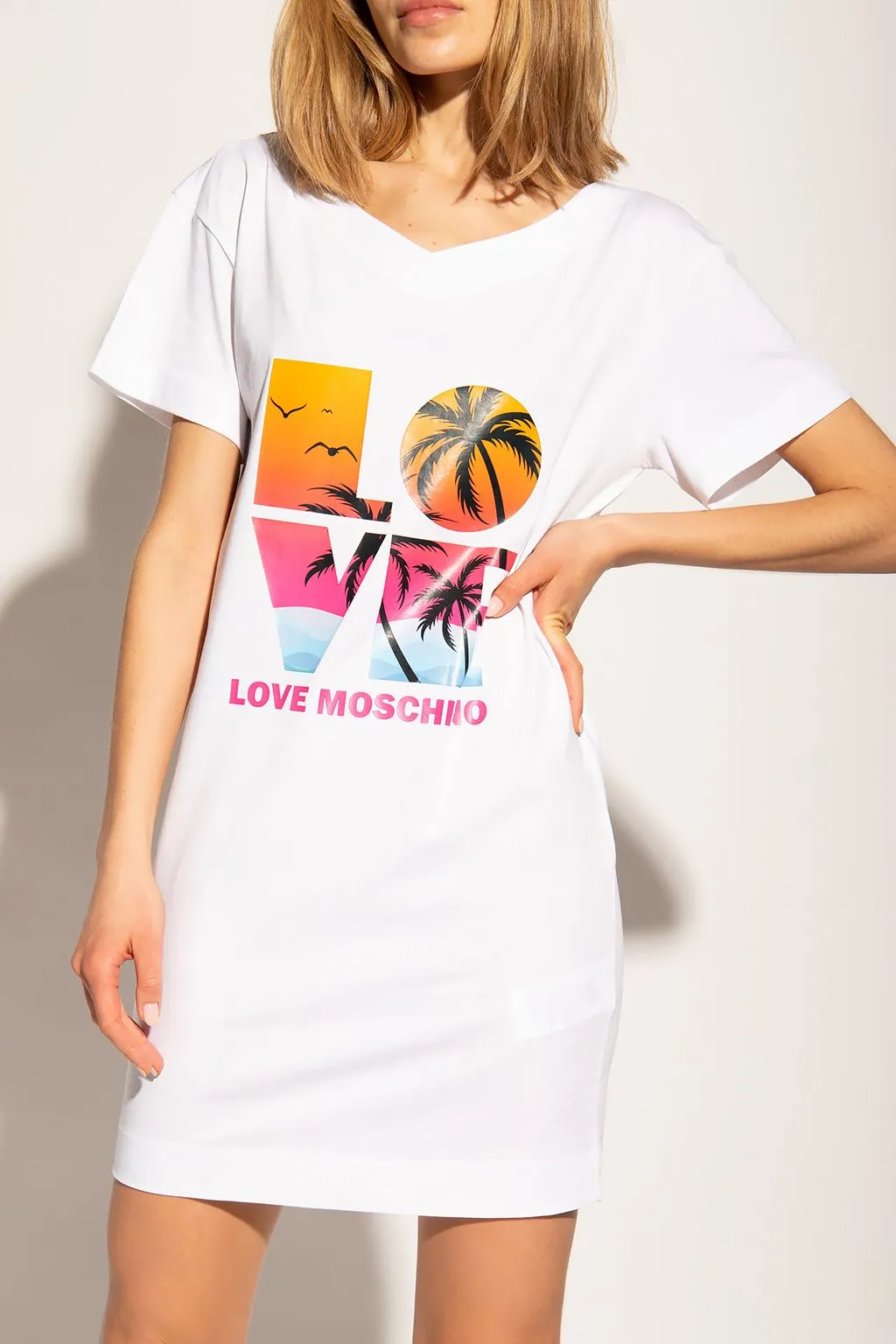 Love Moschino Women's Chic Summer Love Logo White Dress