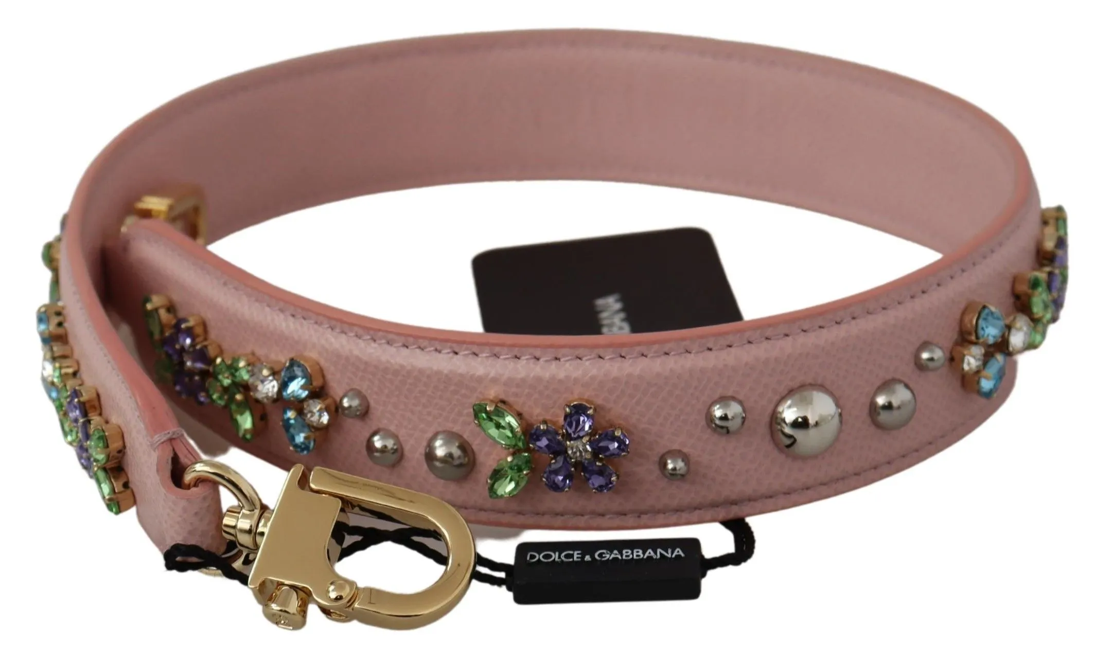Pink Crystal Leather Shoulder Strap Accessory