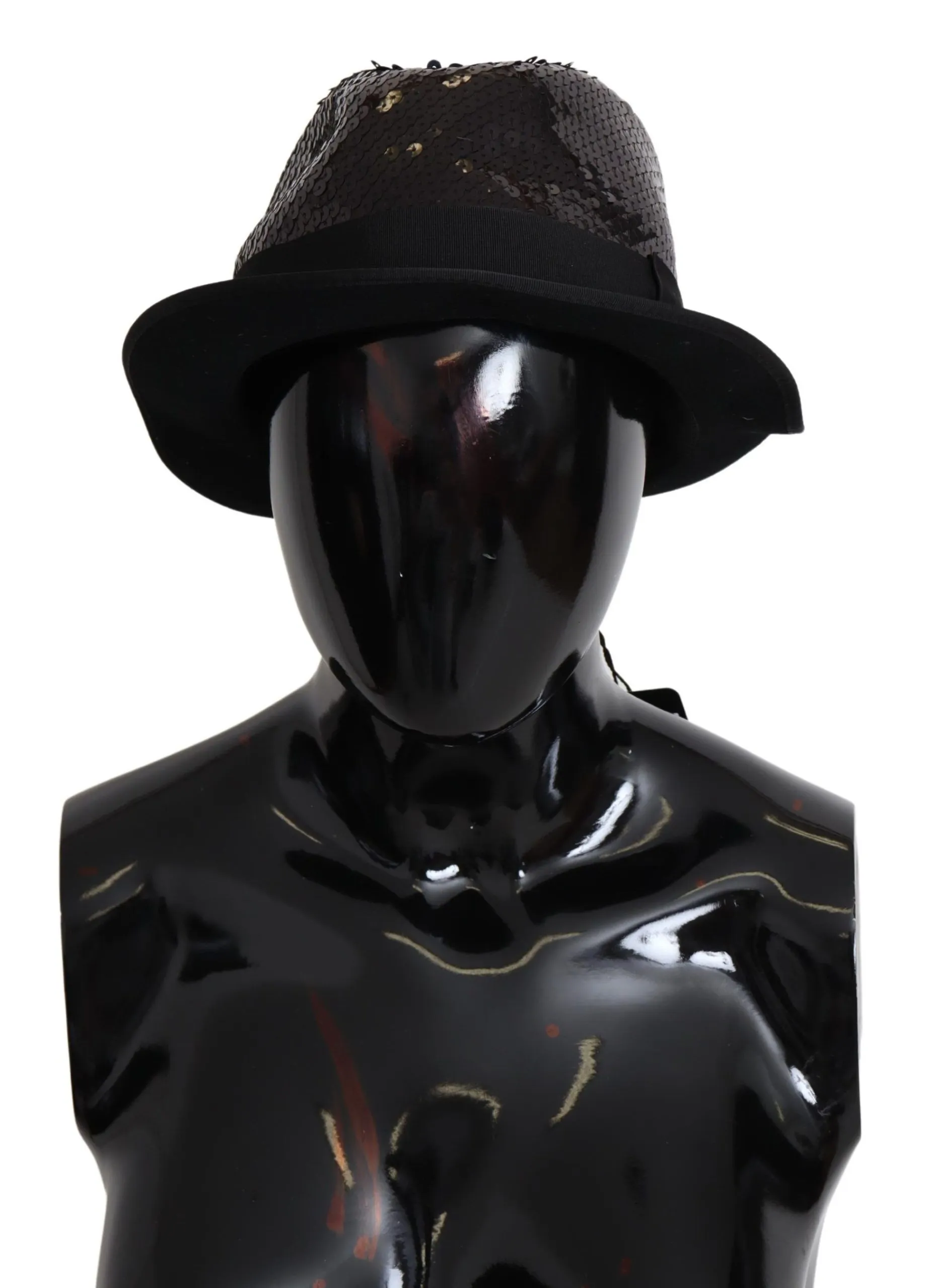 Dolce & Gabbana Men's Elegant Black Sequin Fedora Hat