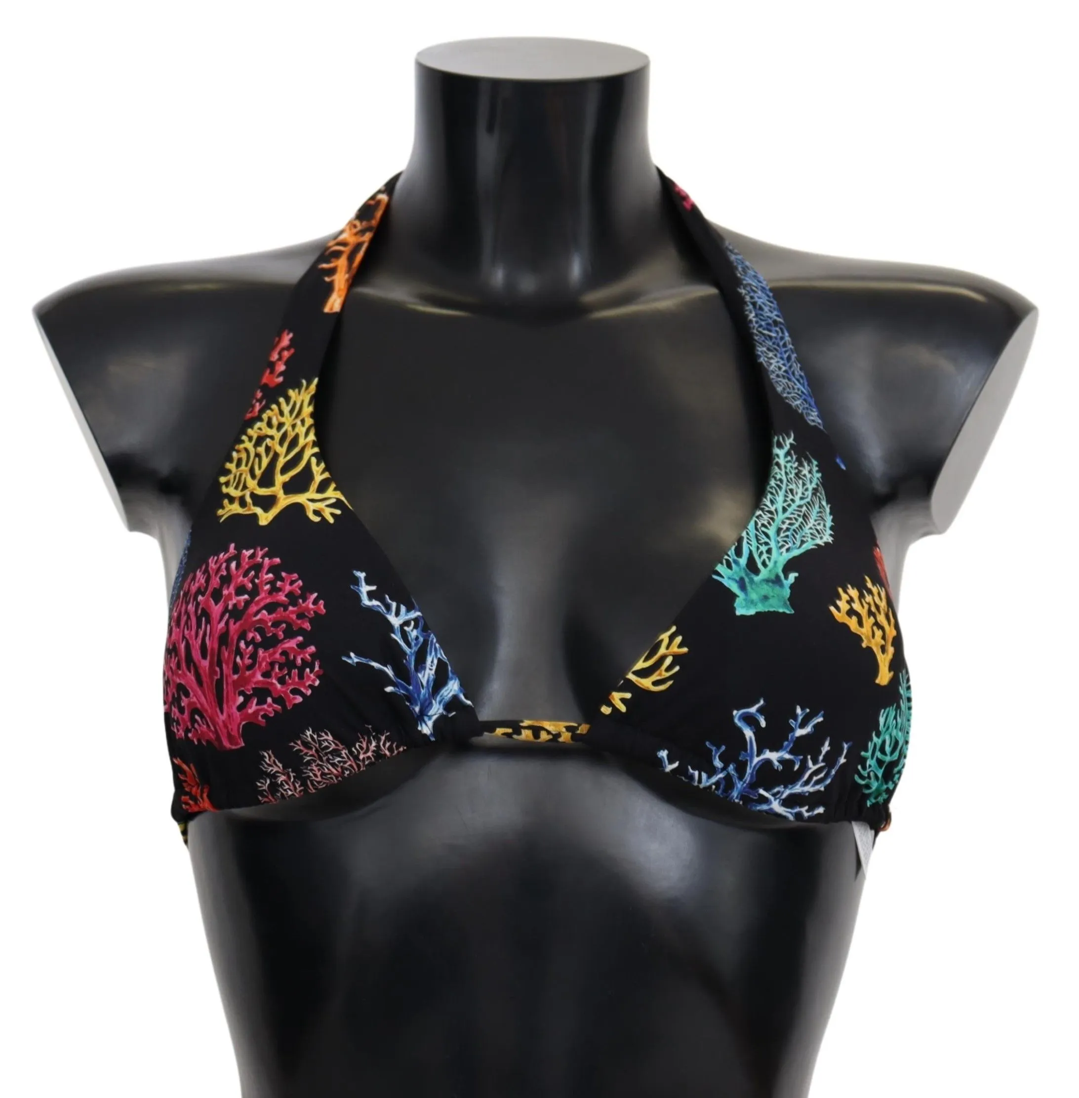 Dolce & Gabbana Women's Chic Coral Print Bikini Top Luxury Swimwear