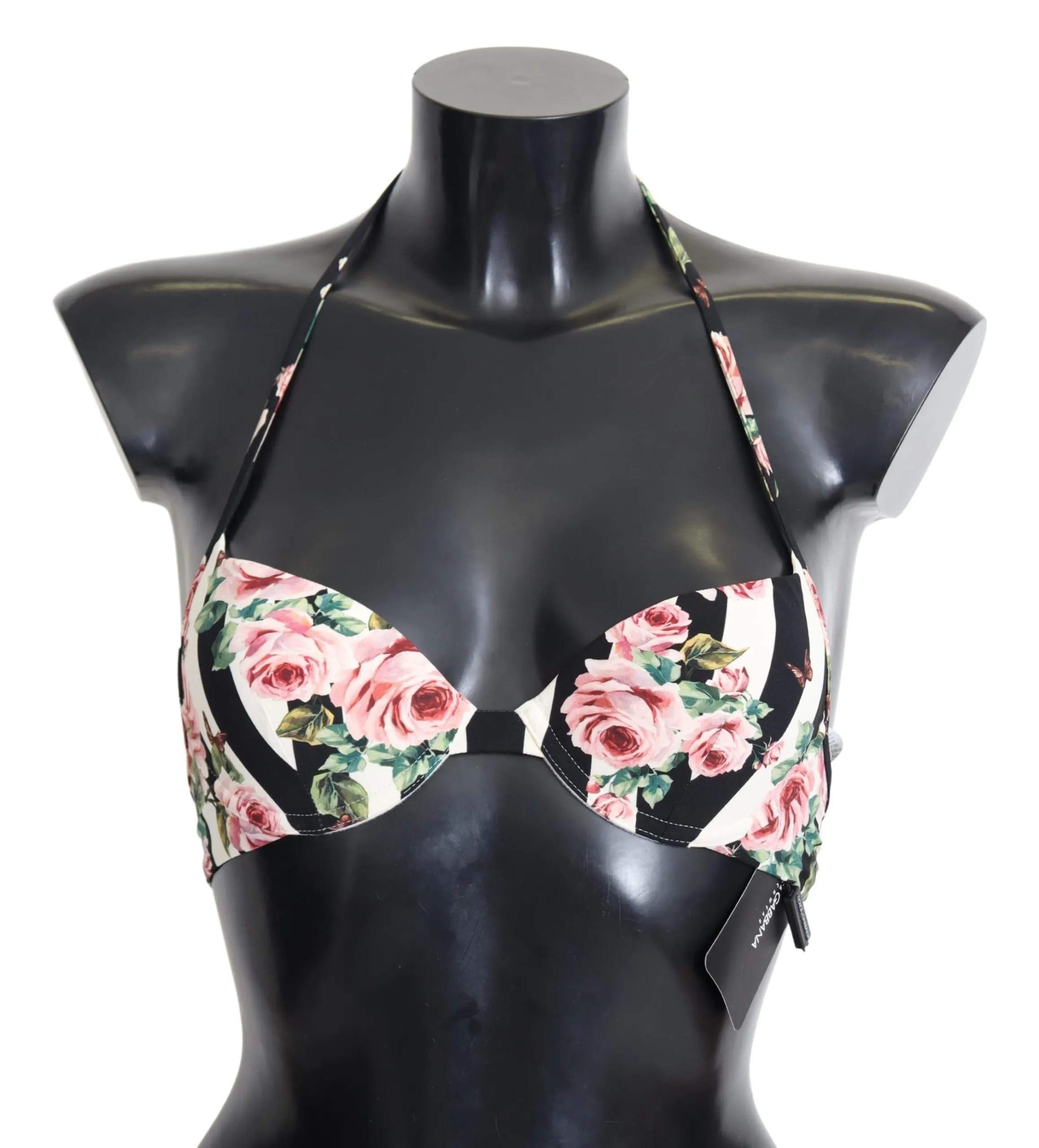 Dolce & Gabbana Women's Elegant Rose Print Bikini Top