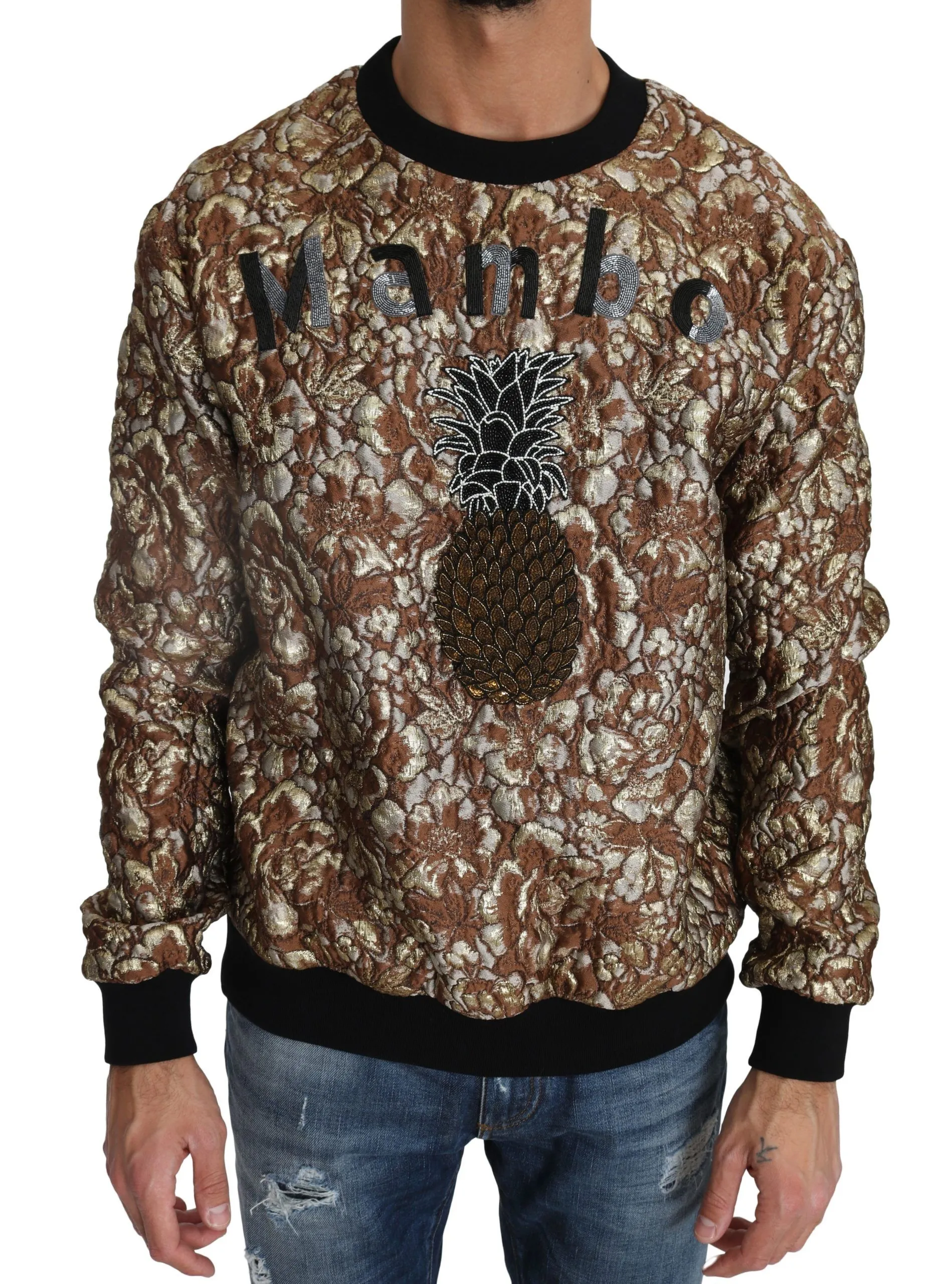 Dolce & Gabbana Men's Opulent Multicolor Crewneck Sweater