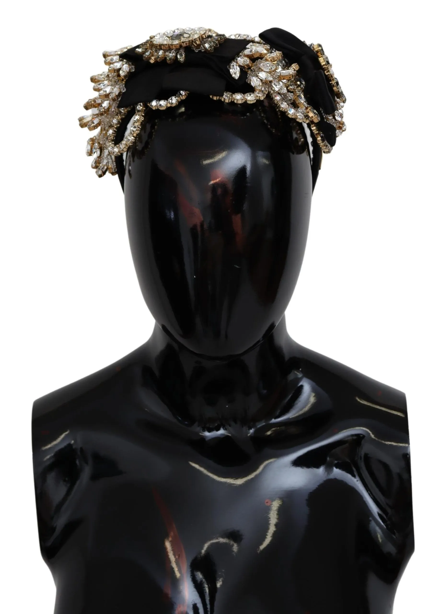 Dolce & Gabbana Women's Elegant Silk Crystal Diadem - Gold & Black