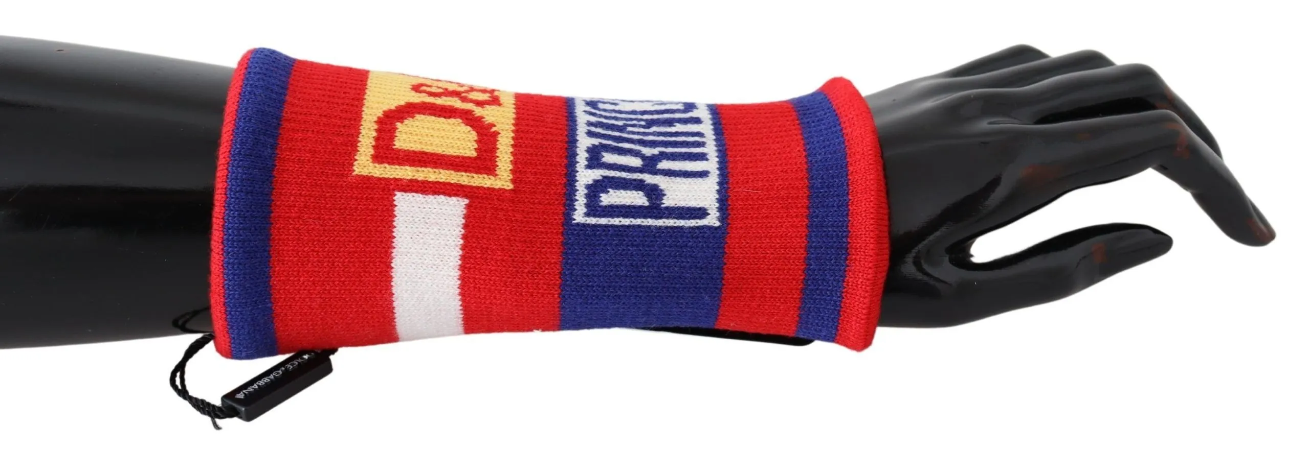 Dolce & Gabbana Men's Multicolored Wool Blend Designer Wrist Wrap