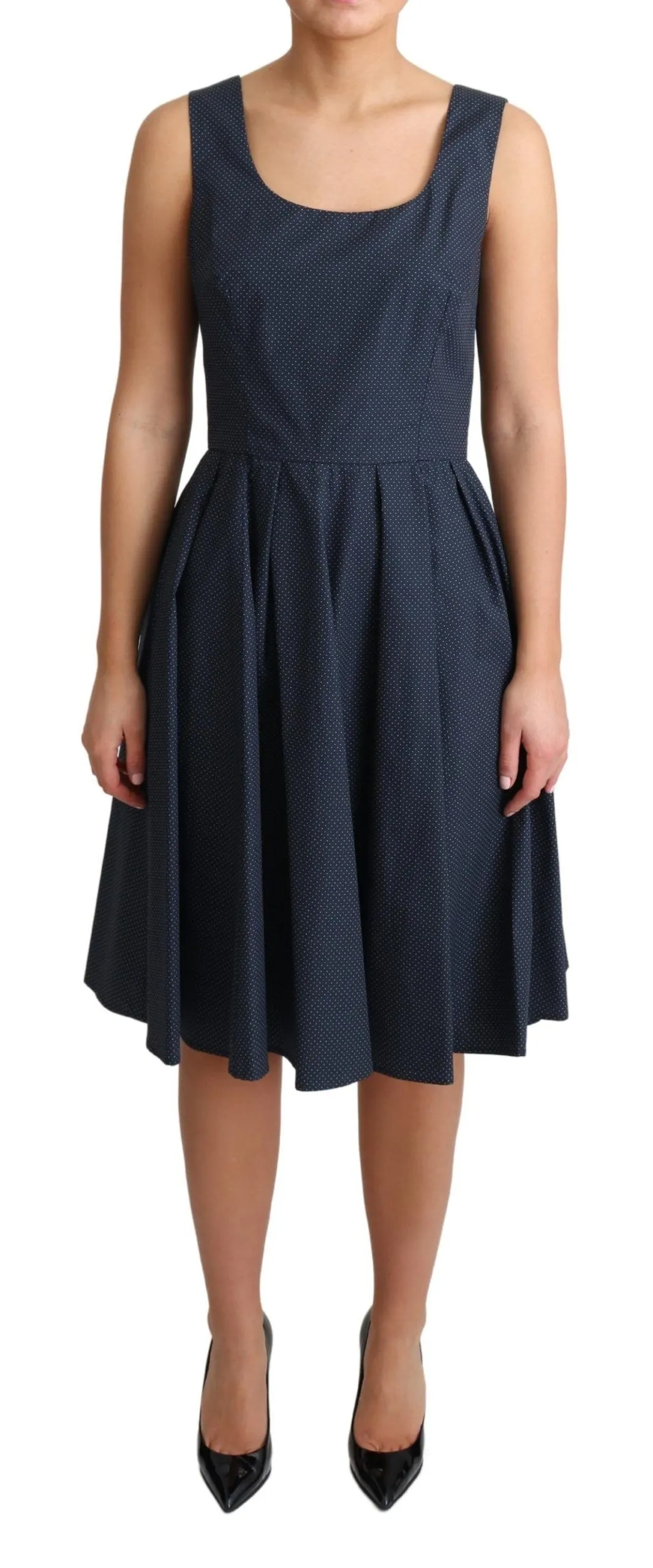 Dolce & Gabbana Women's Elegant Polka-Dotted Blue A-Line Dress