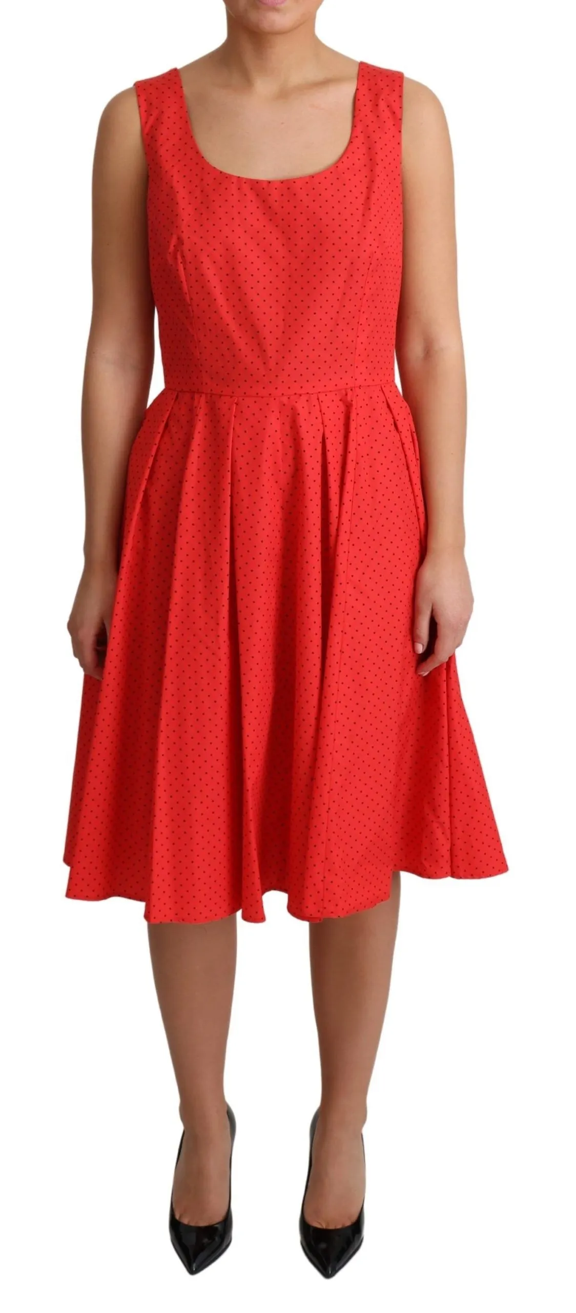 Dolce & Gabbana Women's Elegant Polka Dotted A-Line Sleeveless Dress