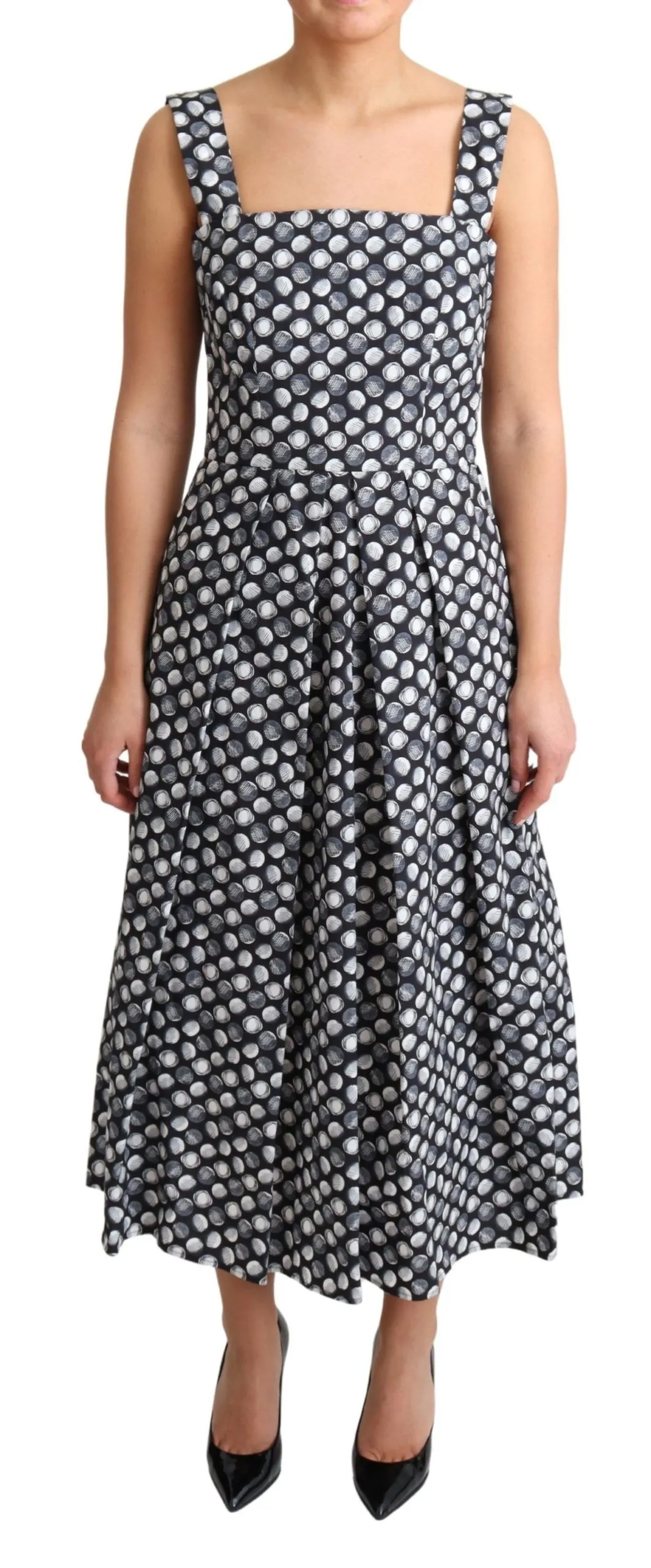 Dolce & Gabbana Women's Elegant Sleeveless Geometric Midi A-Line Dress