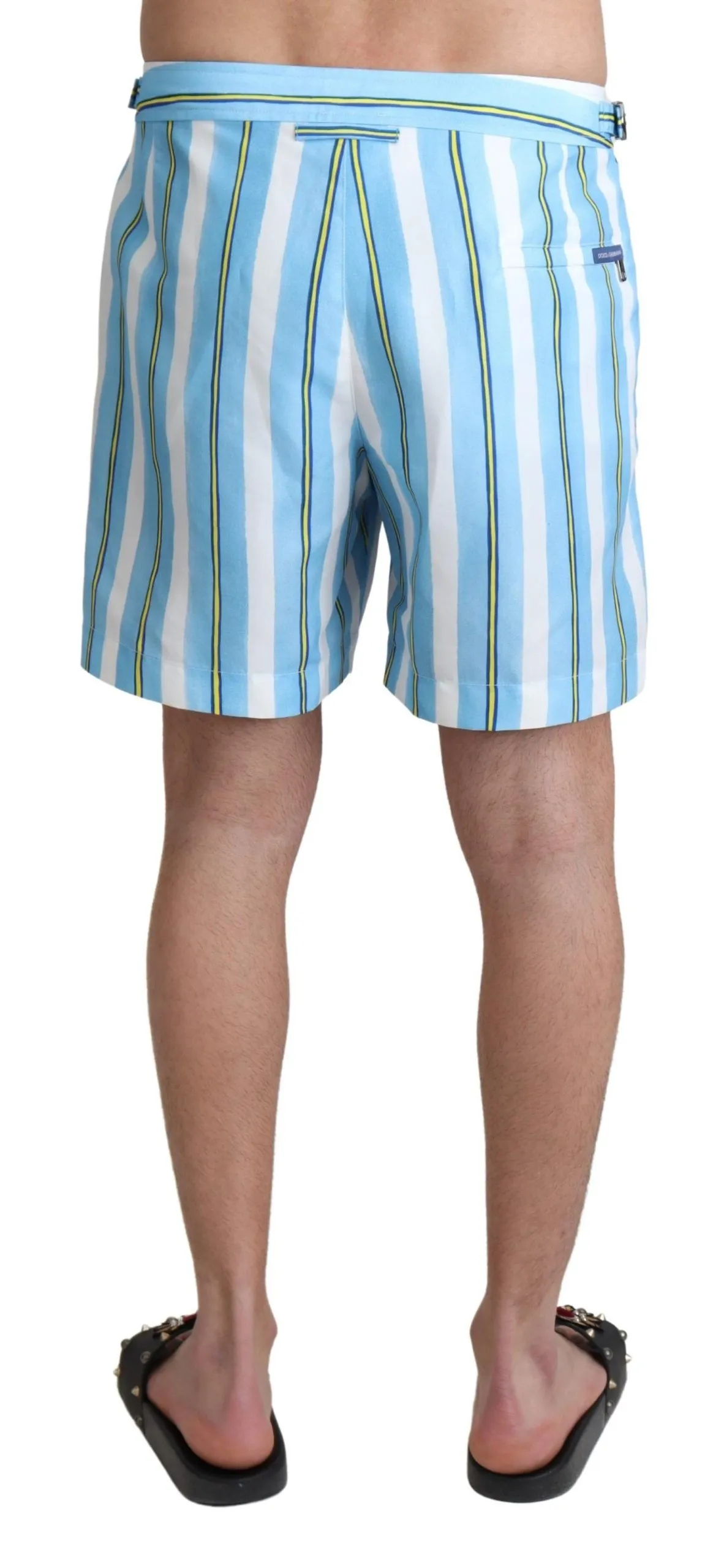 Dolce & Gabbana Men's Chic Striped Expandable Swim Shorts