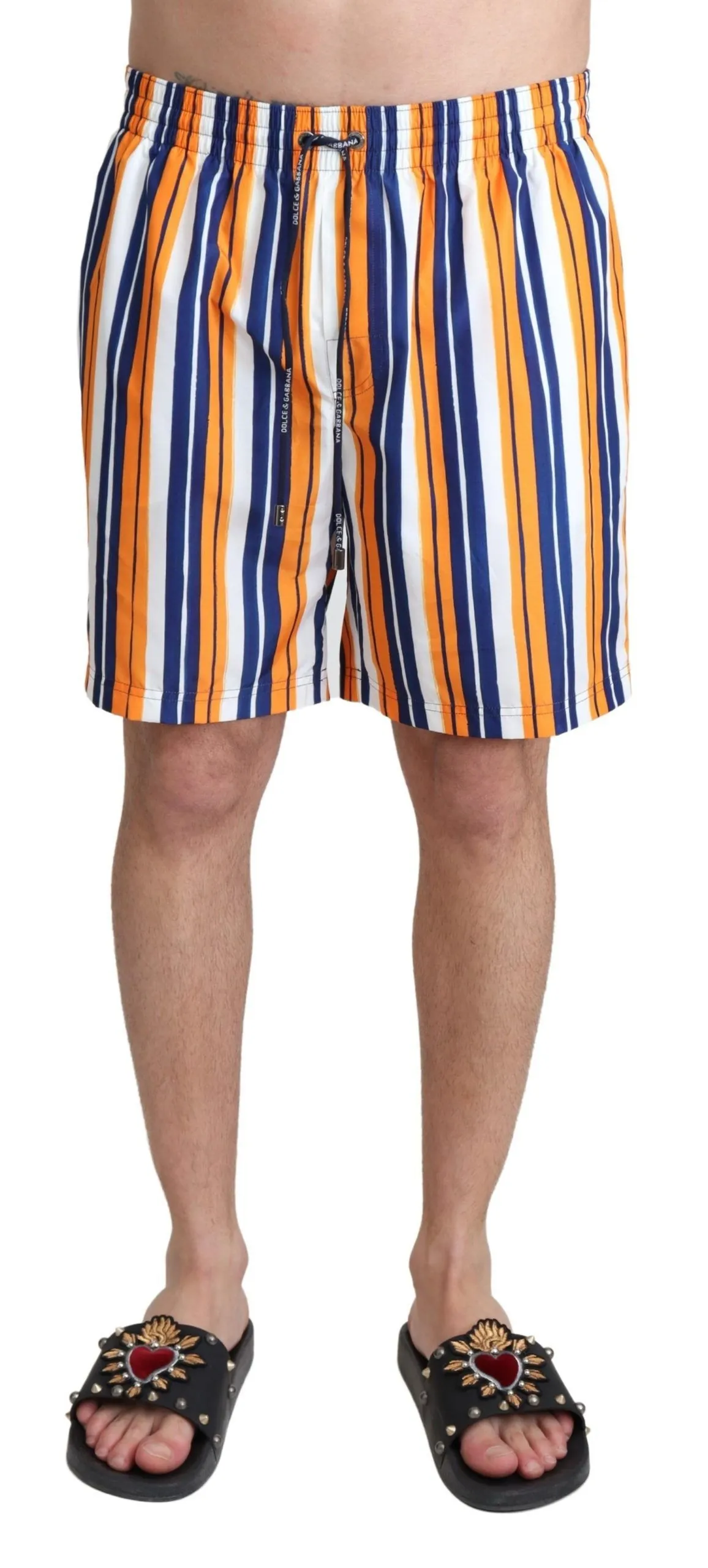 Dolce & Gabbana Men's Multicolor Striped Swim Shorts Trunks