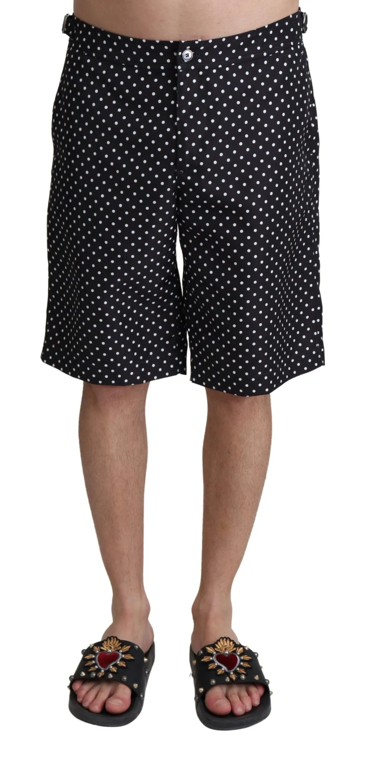 Dolce & Gabbana Men's Polka Dot Elegance Swim Trunks Boxer