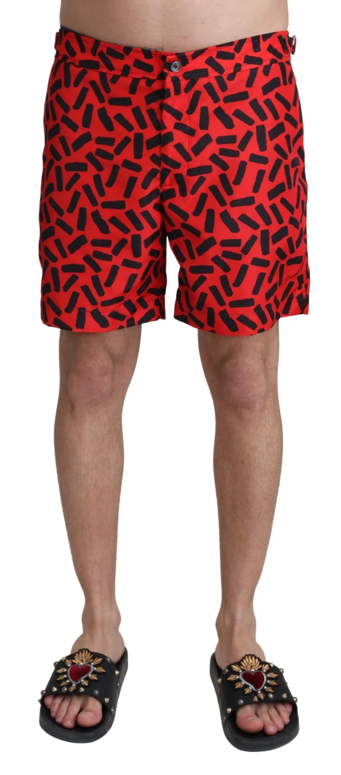 Dolce & Gabbana Men's Chic Red Swim Trunks Boxer Shorts