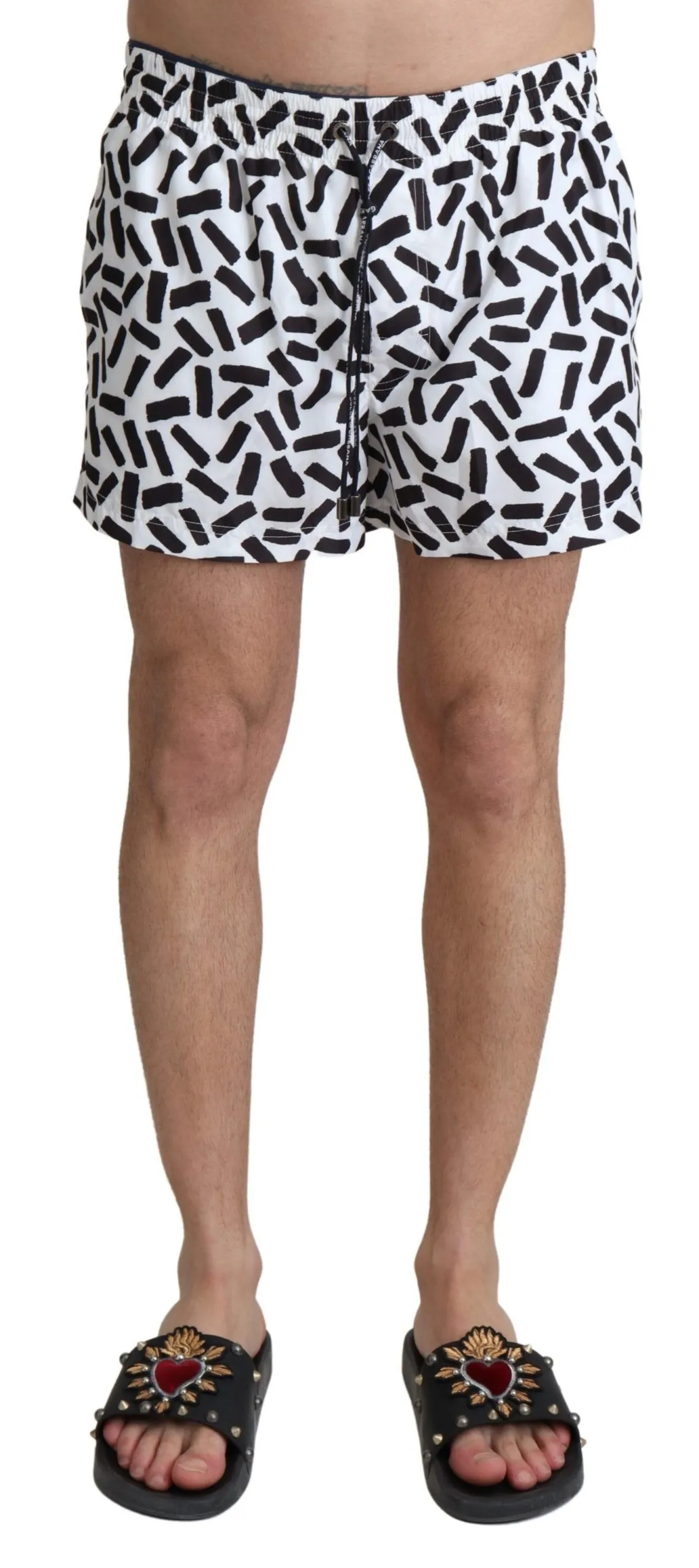 Dolce & Gabbana Men's Elegant Monochrome Swimming Trunks