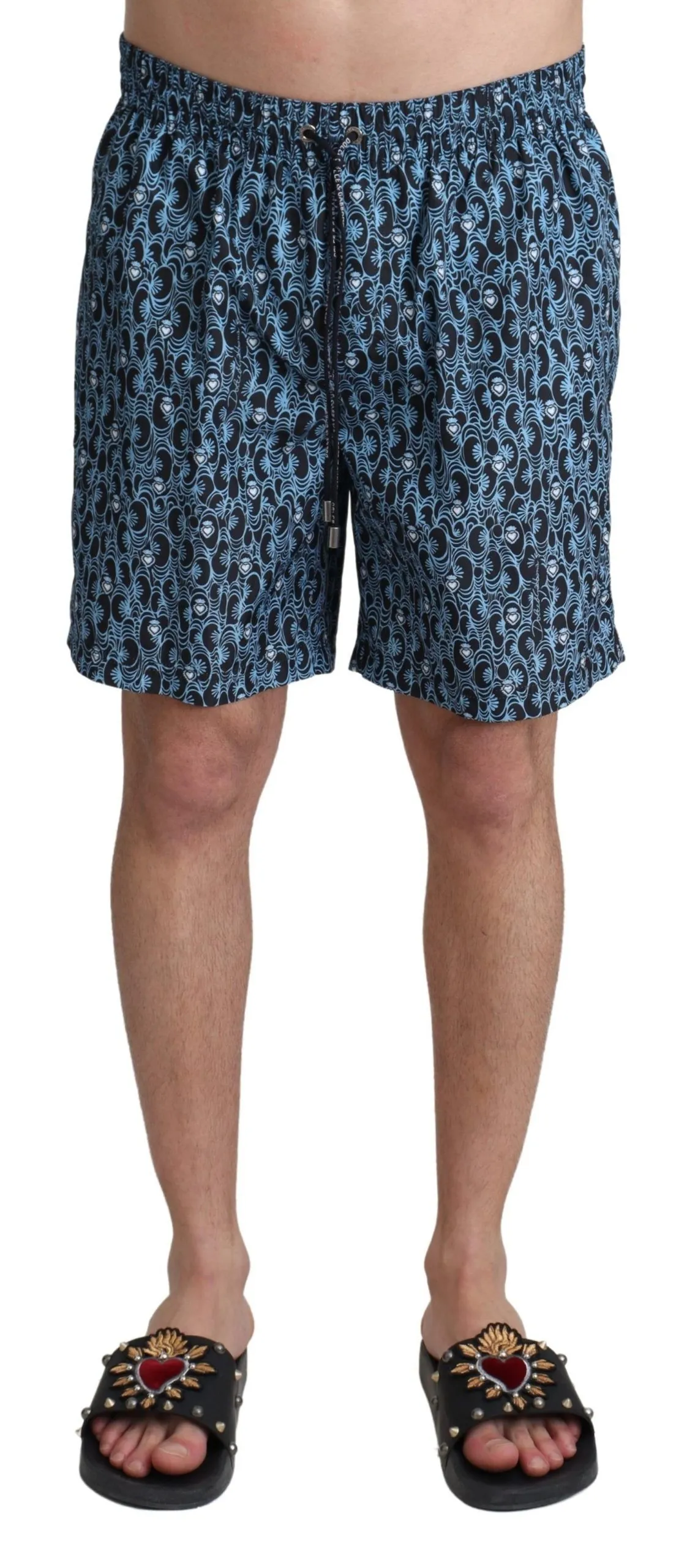 Dolce & Gabbana Men's Chic Blue Drawstring Swim Trunks