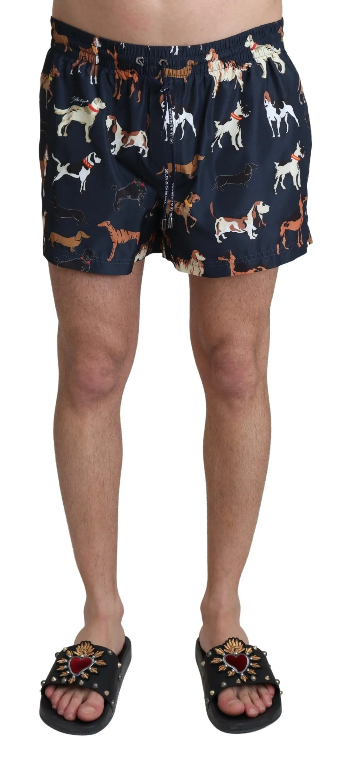 Dolce & Gabbana Men's Elegant Navy Blue Swimming Trunks