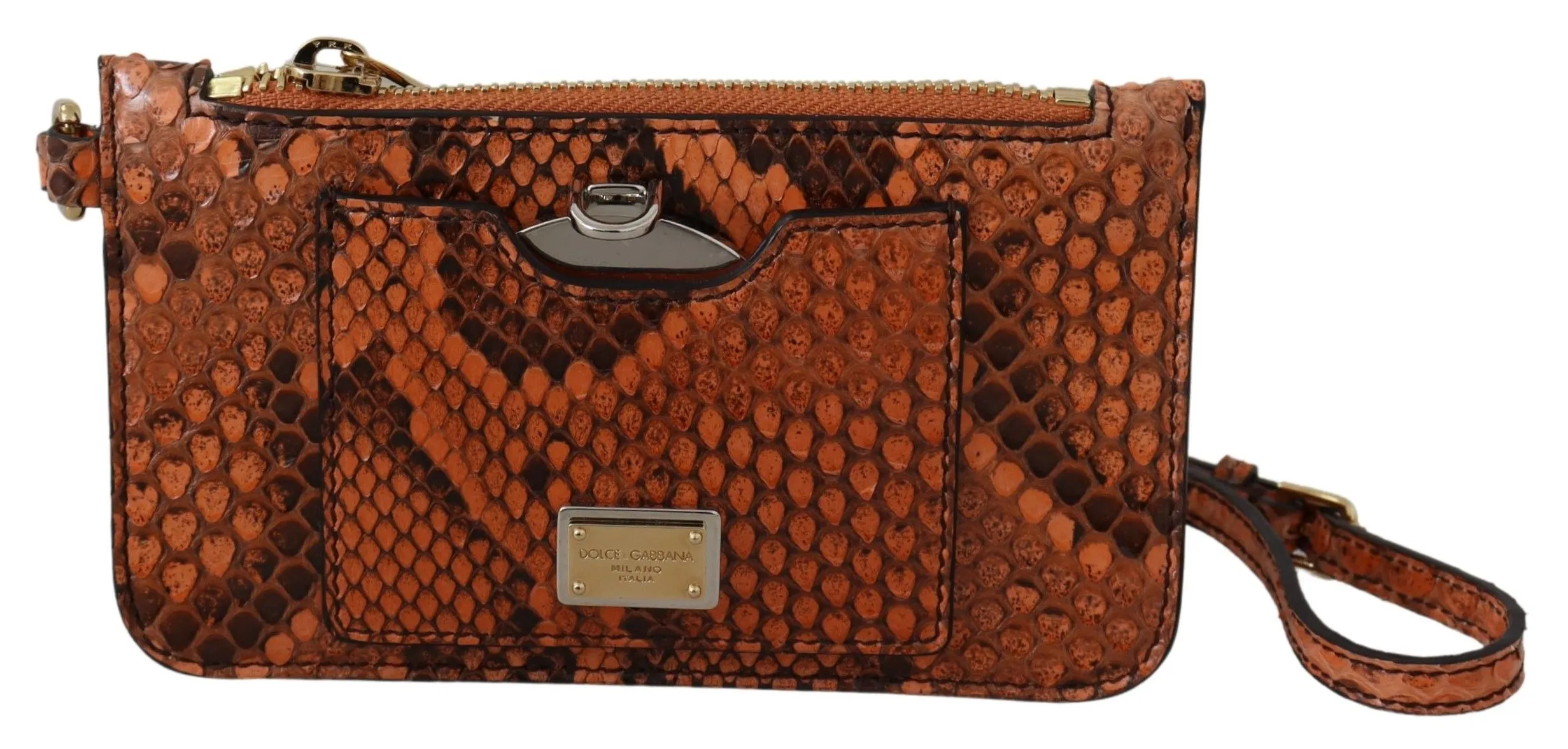 Dolce & Gabbana Women's Elegant Python Patterned Leather Wristlet