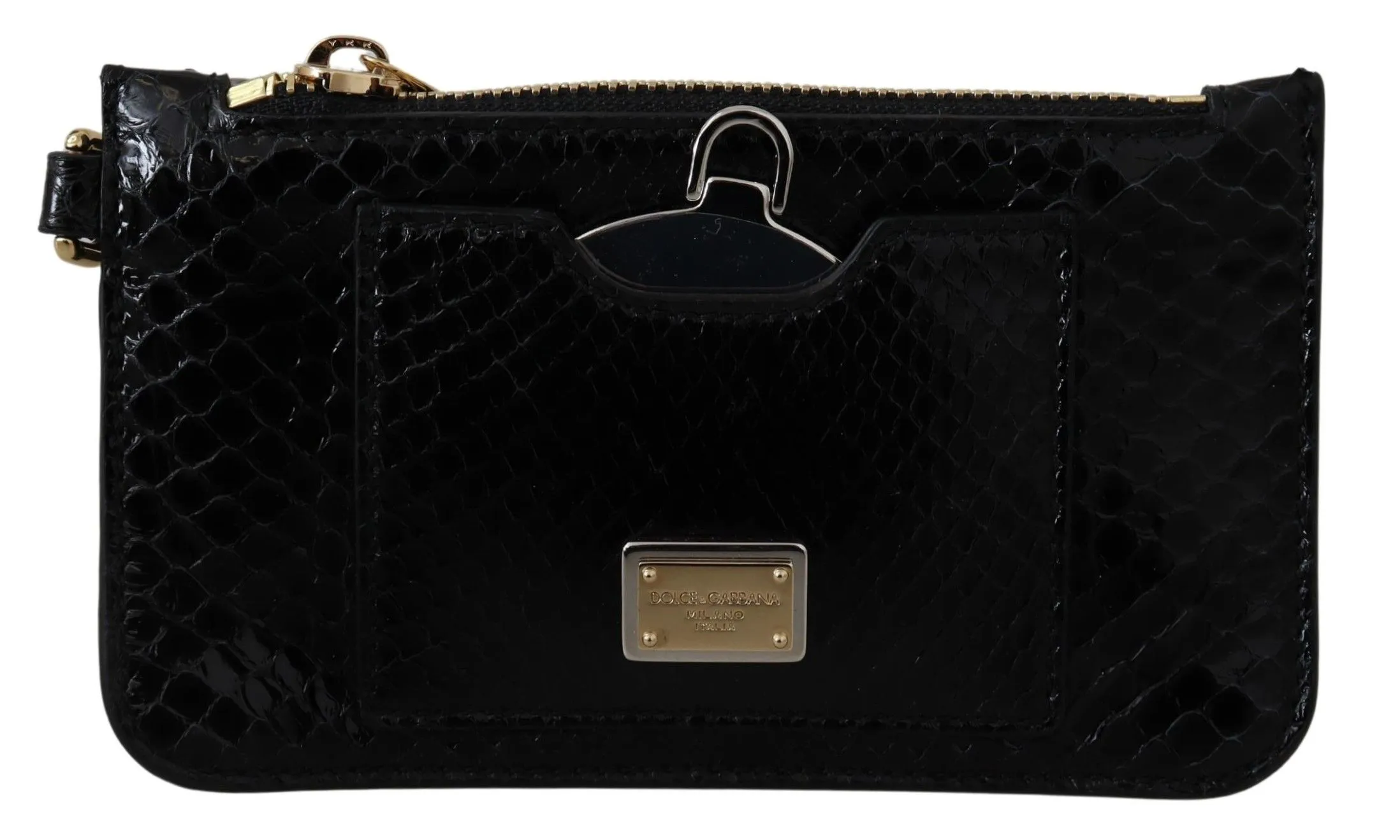 Dolce & Gabbana Women's Elegant Python Pattern Leather Wristlet Wallet