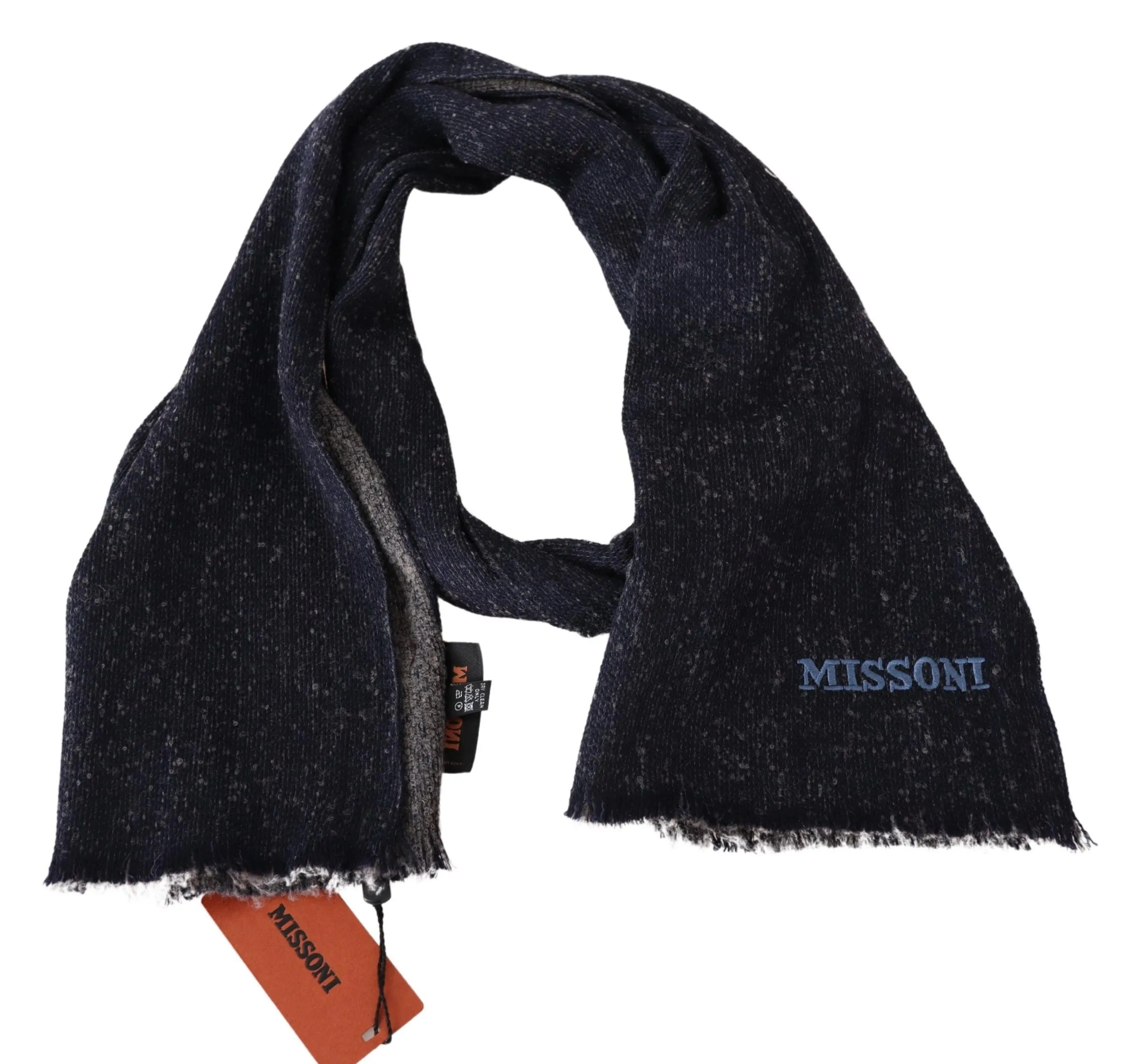 Missoni Women's Elegant Wool Knit Logo Scarf - Unisex Black