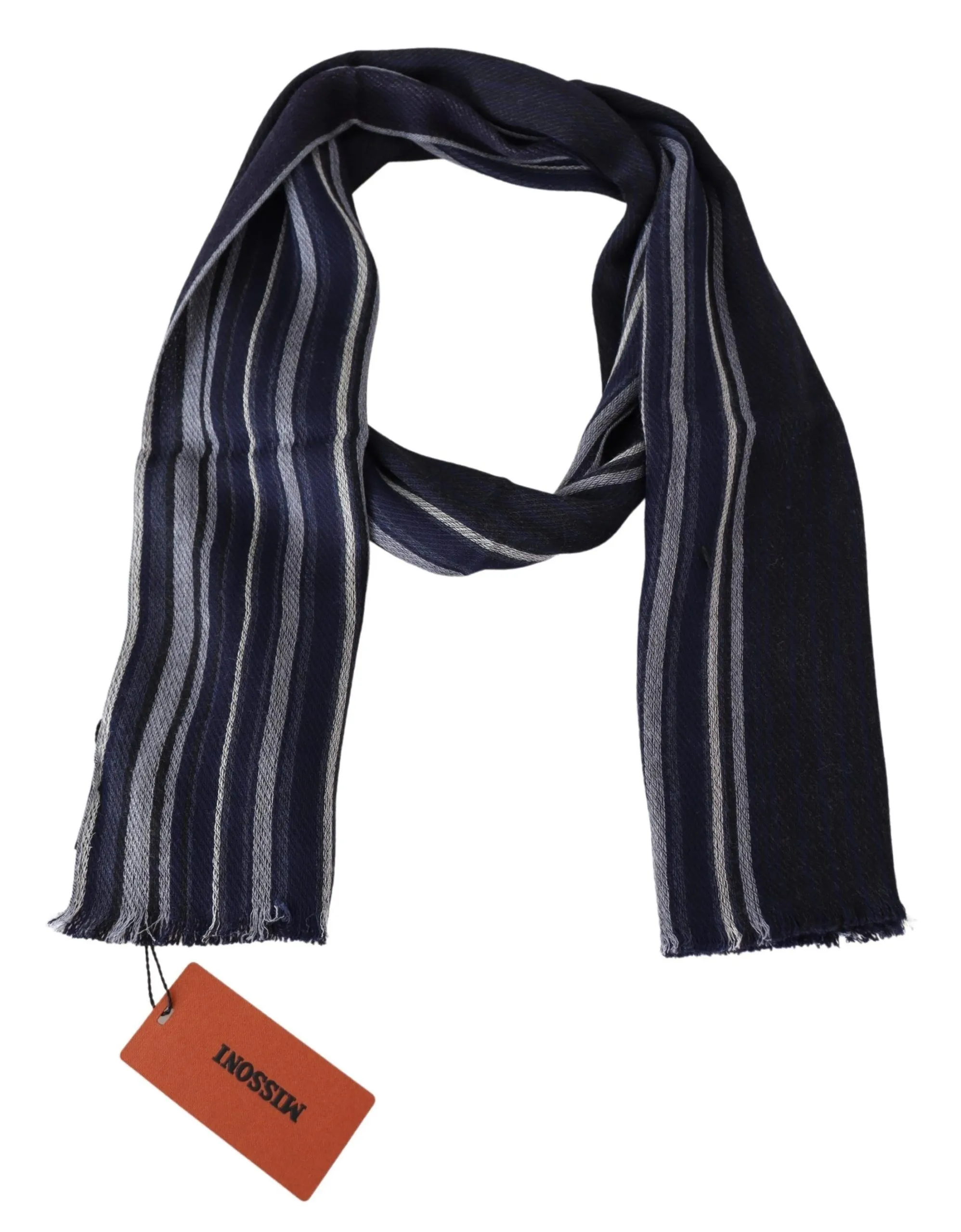Missoni Men's Chic Multicolor Wool Silk Striped Scarf