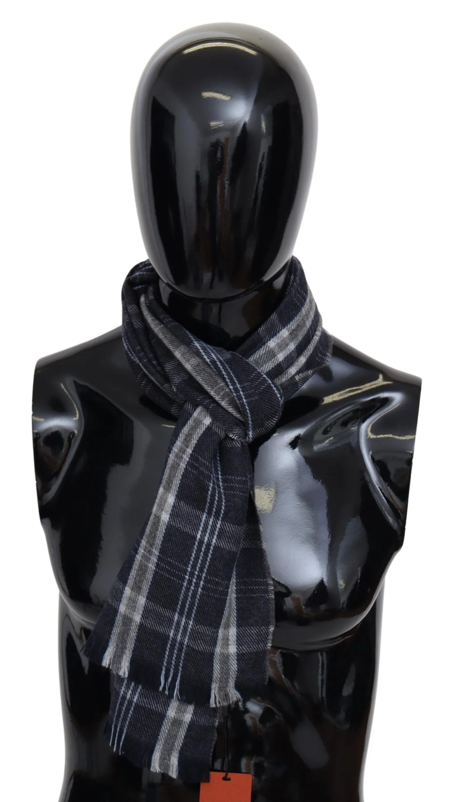 Missoni Men's Plush Cashmere Plaid Scarf with Logo Embroidery