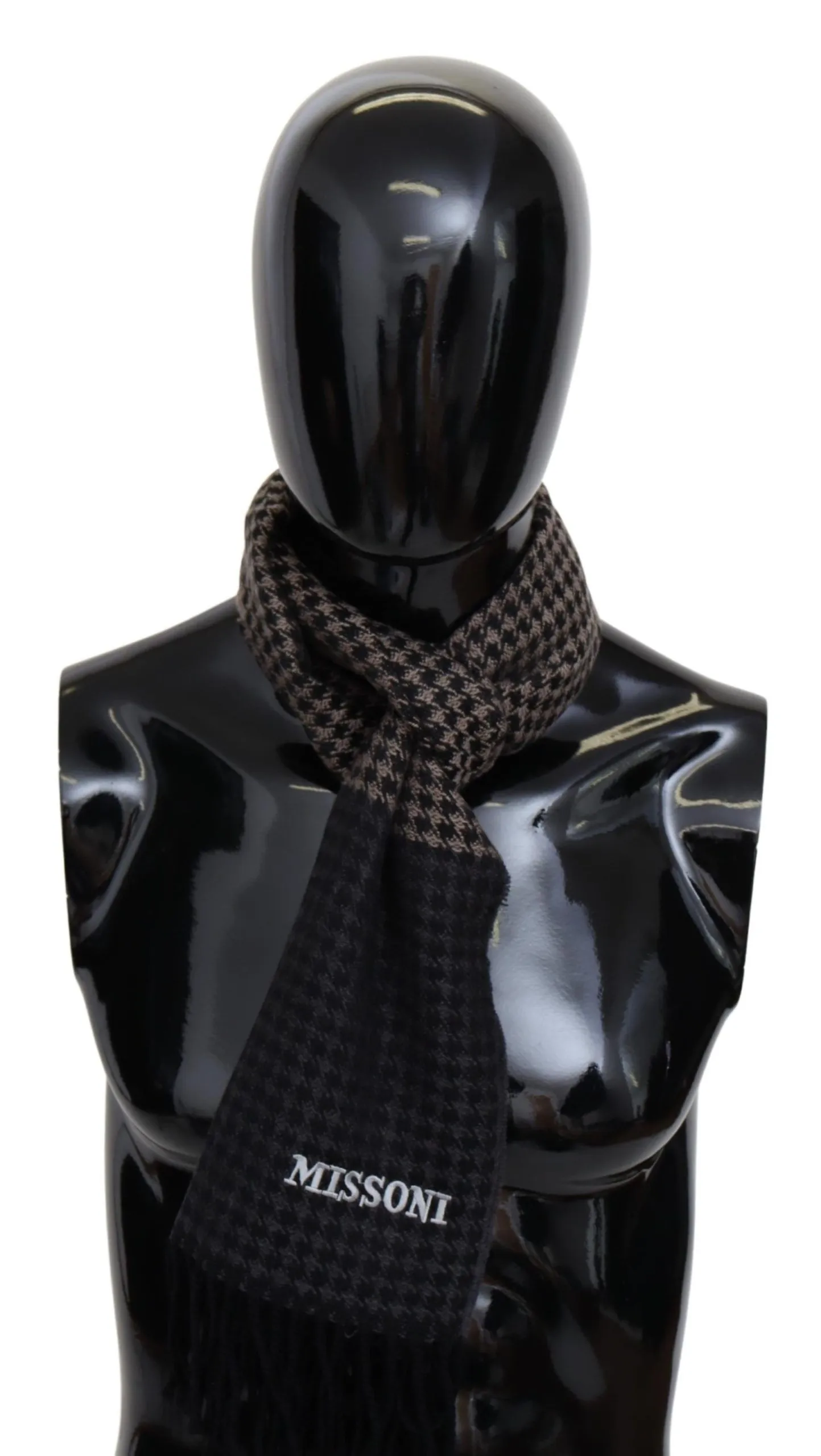 Missoni Men's Elegant Houndstooth Wool Scarf
