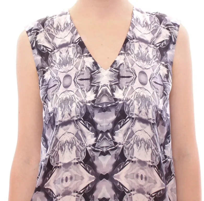 Arzu Kaprol Women's Exquisite Silk Sleeveless Blouse in Multicolor