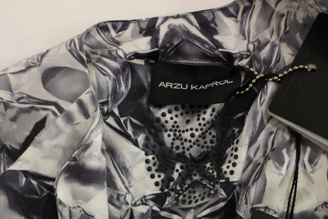 Arzu Kaprol Women's Exquisite Silk Sleeveless Blouse in Multicolor