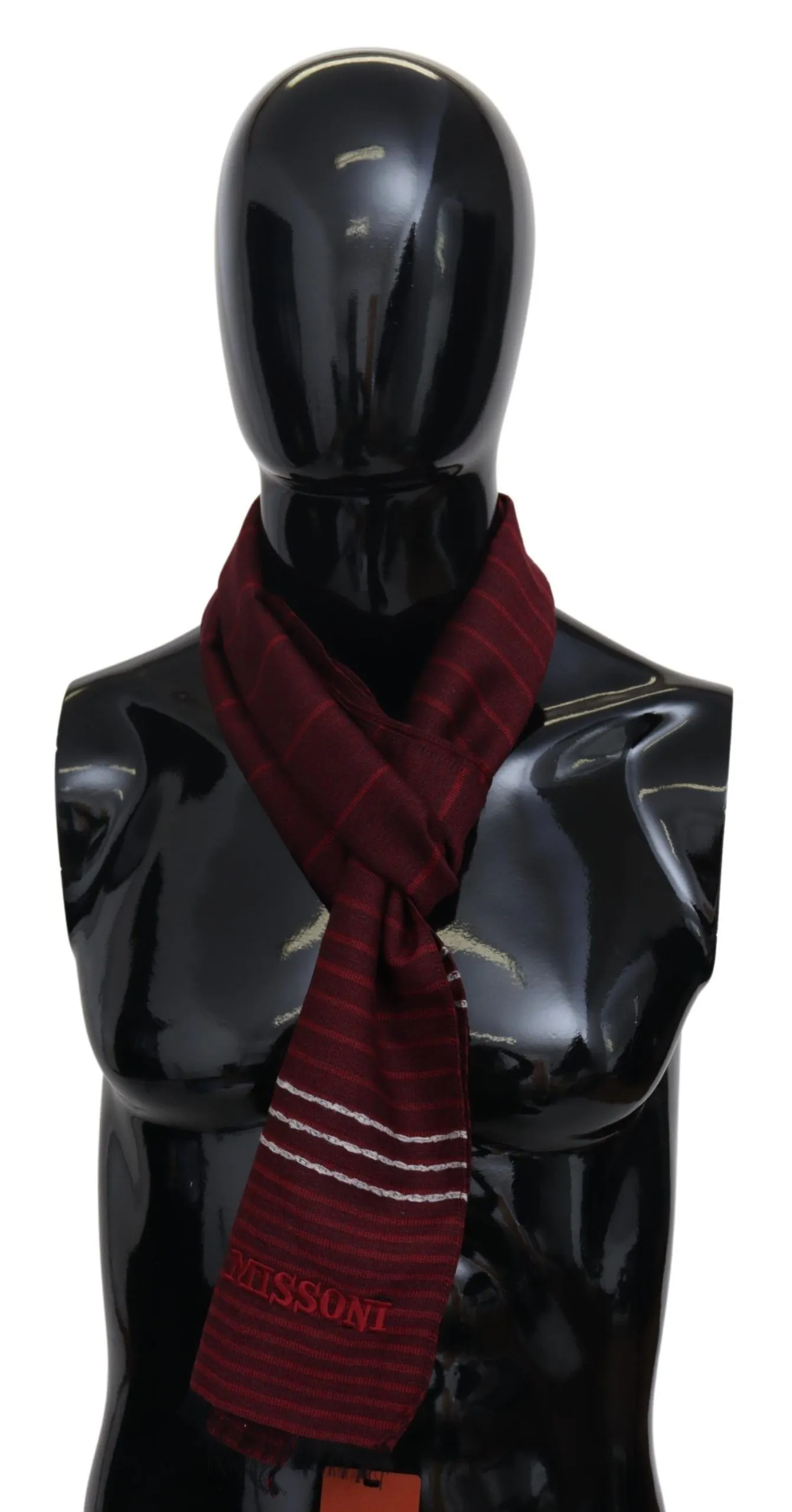 Missoni Men's Chic Wool Silk Blend Striped Scarf
