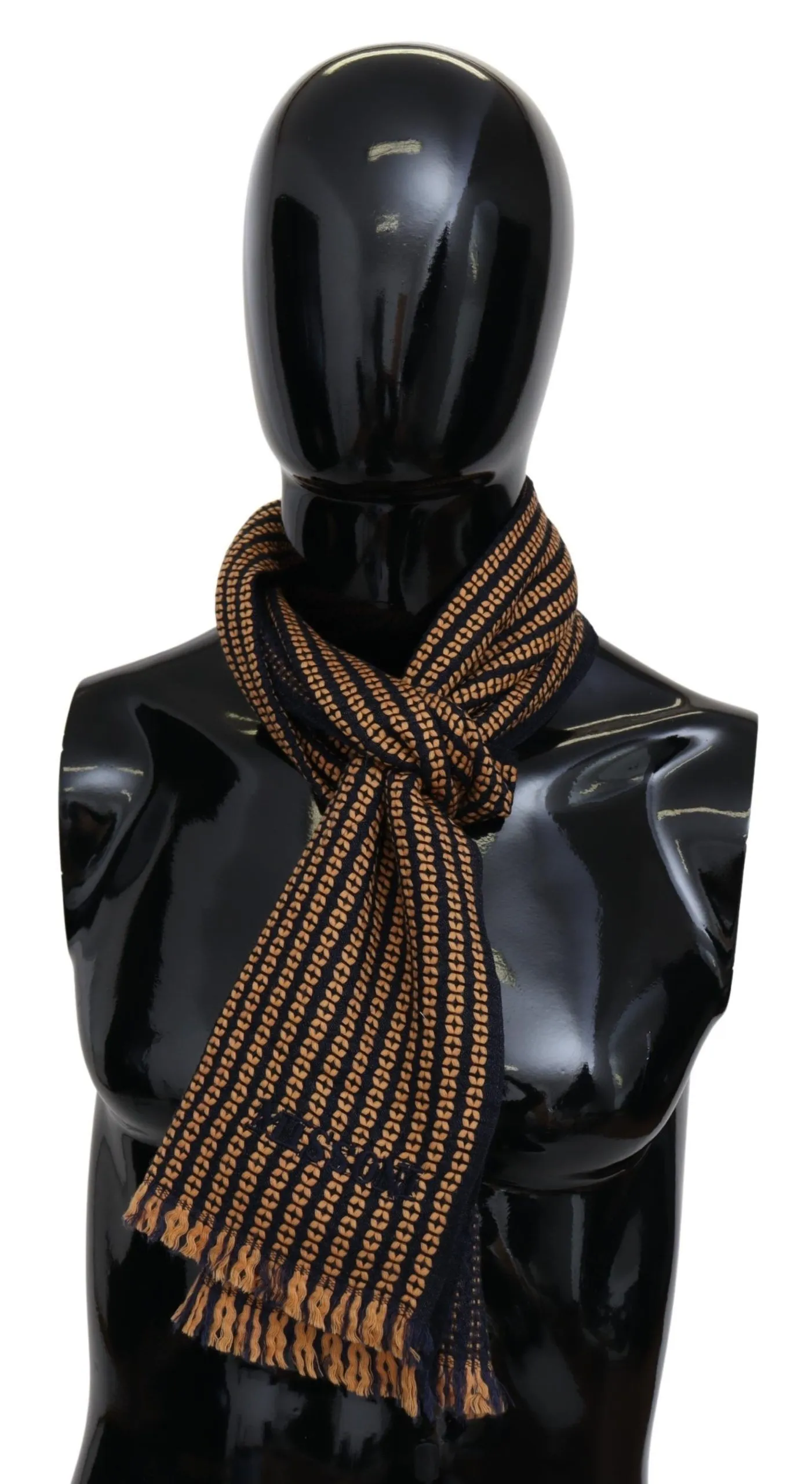 Missoni Men's Elegant Wool Patterned Scarf with Fringes