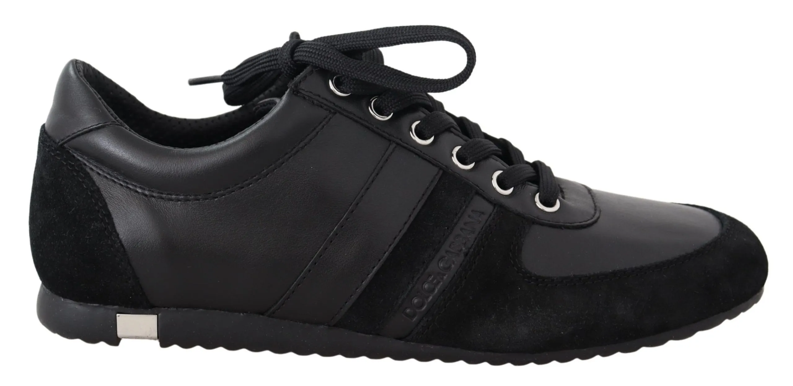 Dolce & Gabbana Men's Elegant Black Leather Sport Sneakers