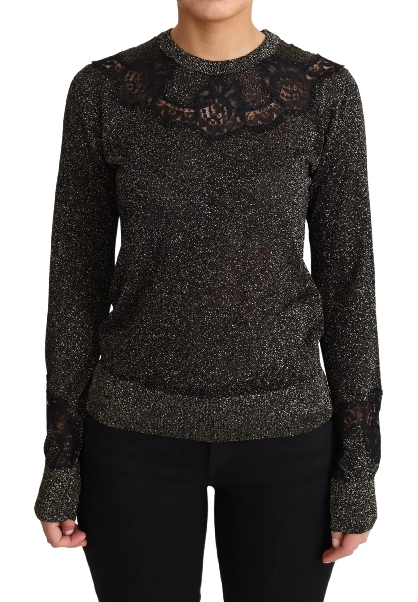 Dolce & Gabbana Women's Elegant Gold and Black Lurex Pullover