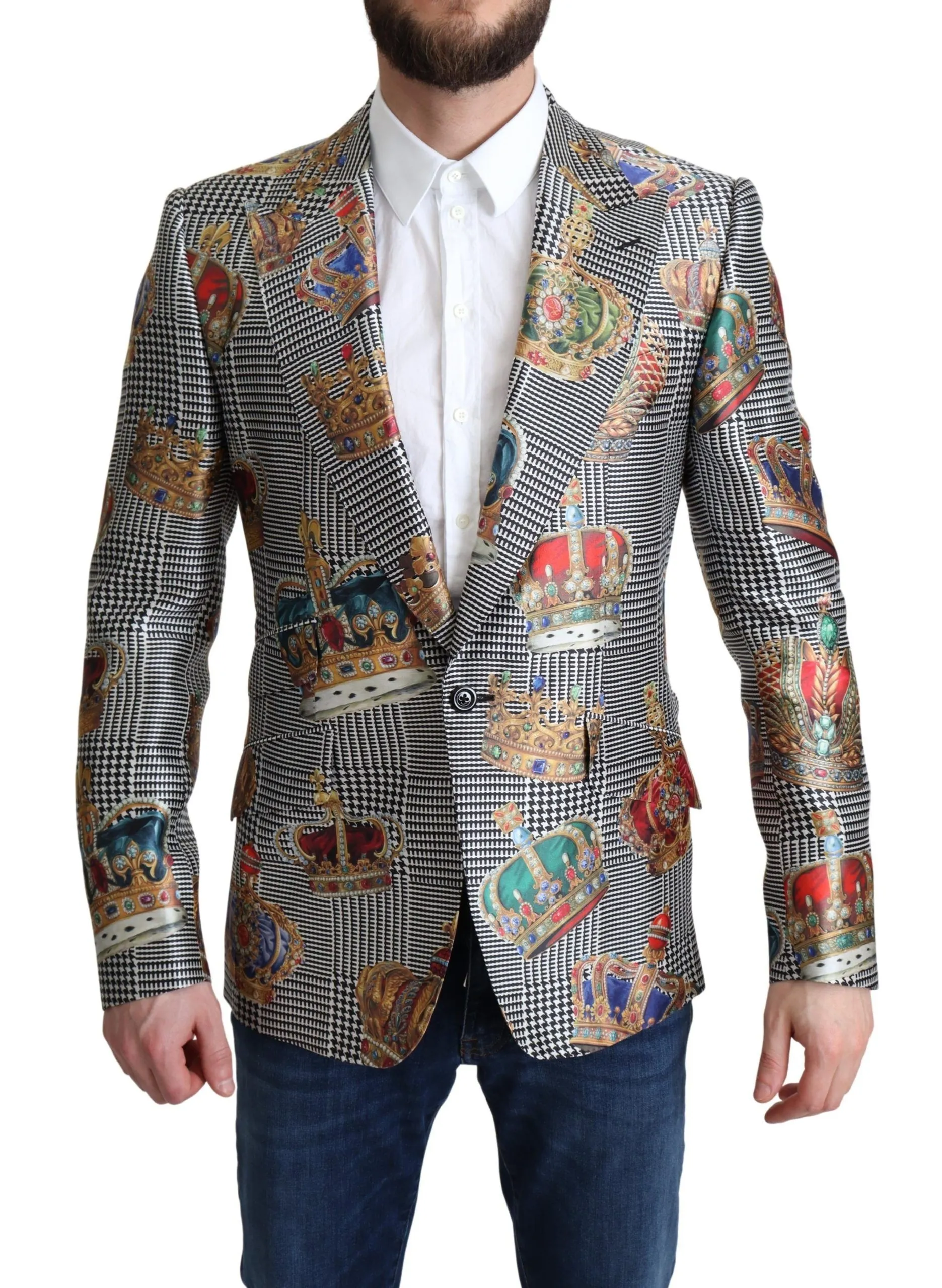 Dolce & Gabbana Men's Elegant Multicolor Silk Blazer Jacket