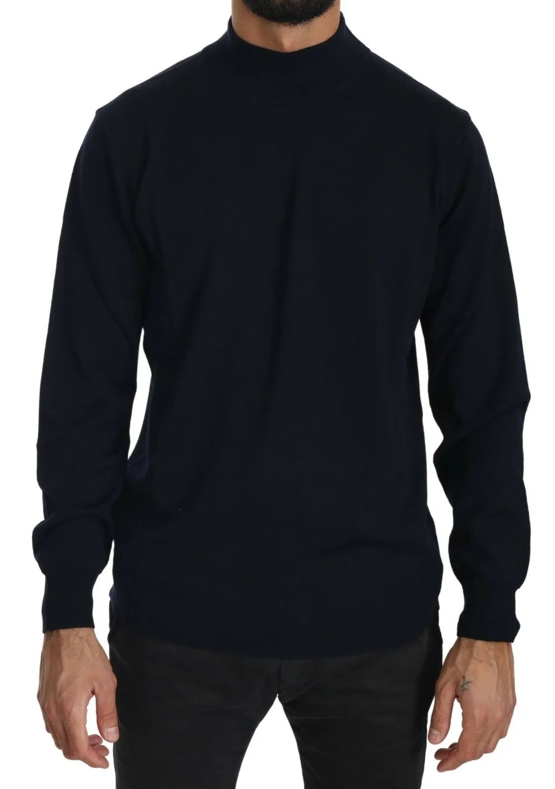 MILA SCHÖN Men's Elegant Dark Blue Pullover Sweater