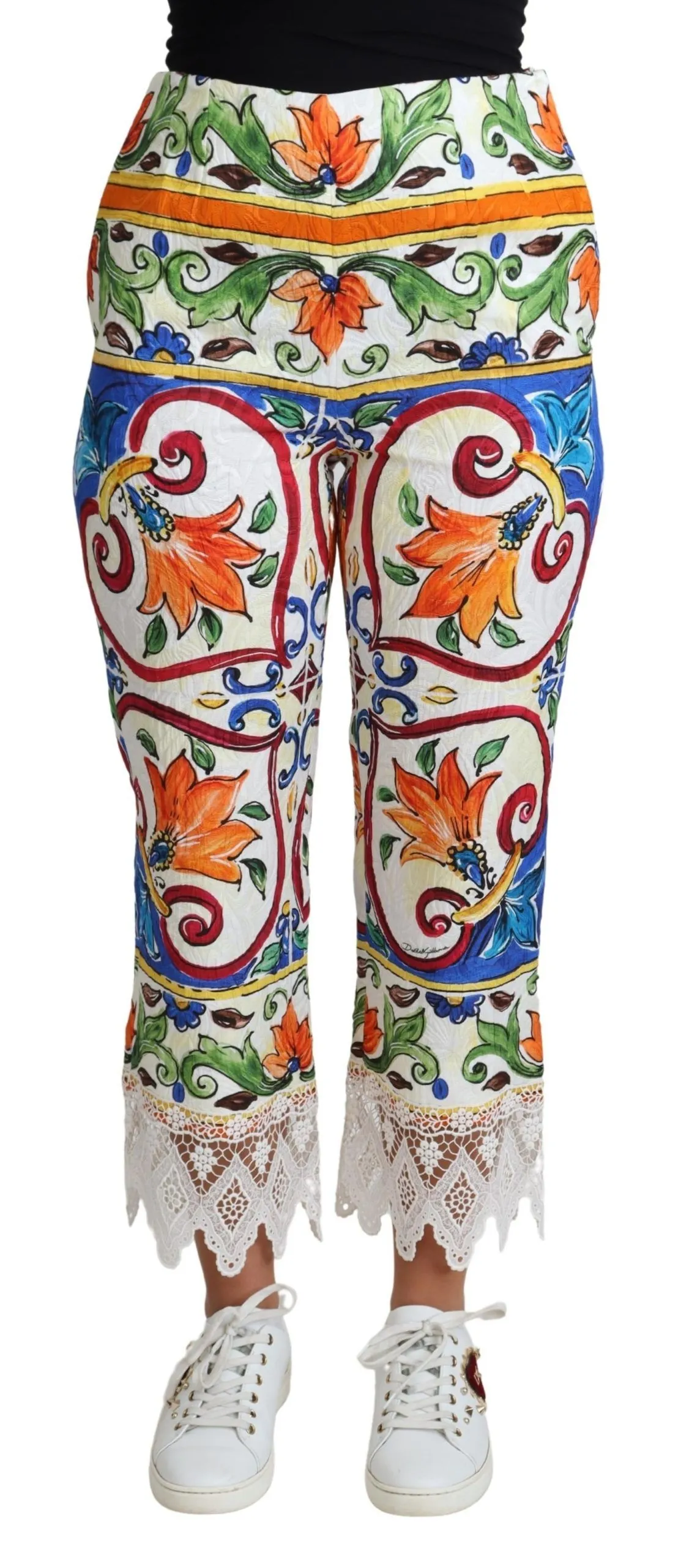 Dolce & Gabbana Women's Majolica High Waist Cropped Trousers