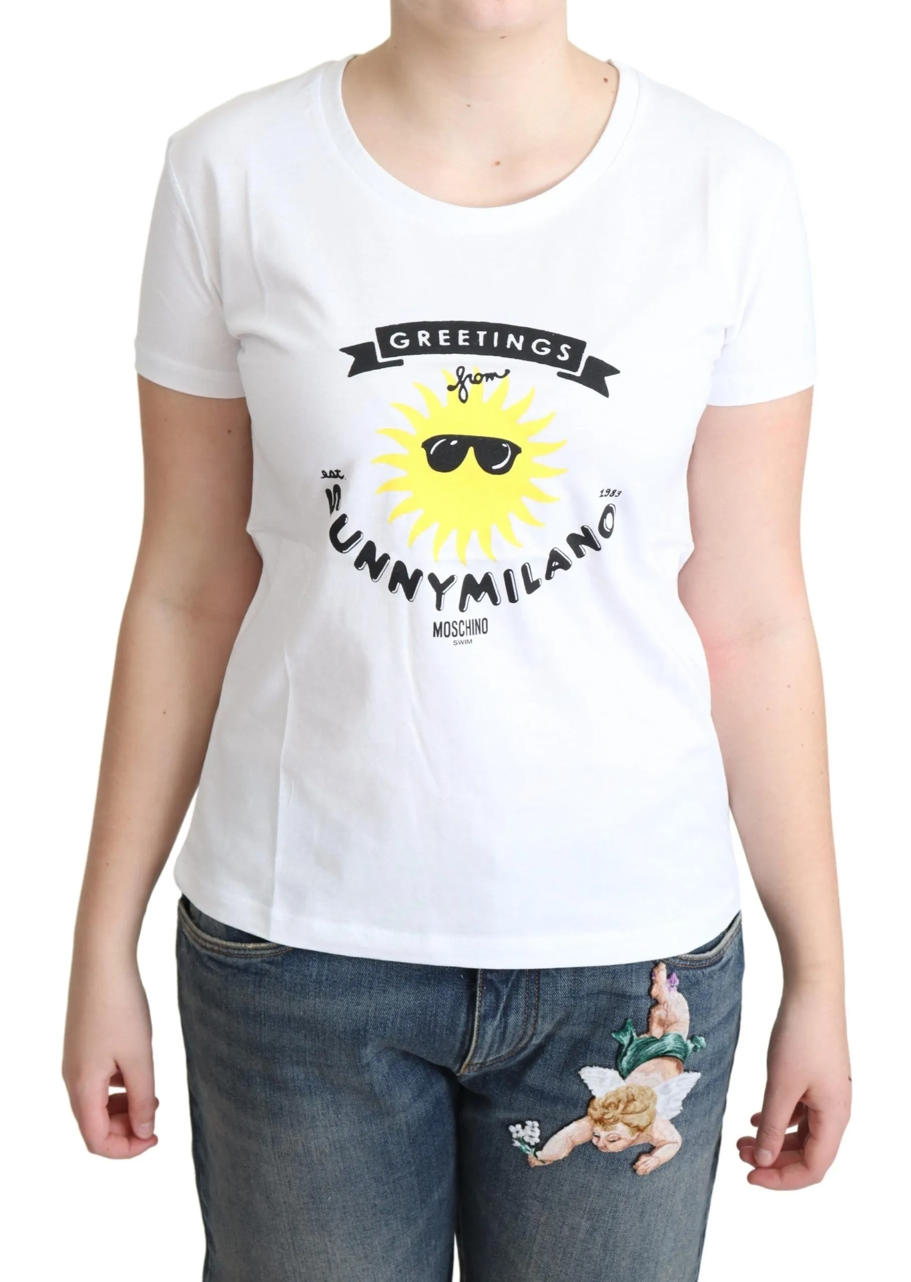 Moschino Women's Sunny Milano Print Cotton Tee