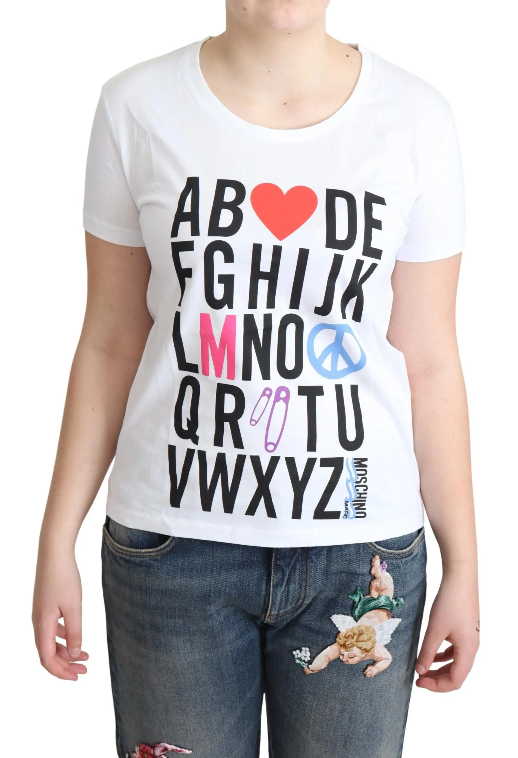 Moschino Women's Chic Alphabet Print Cotton Tee