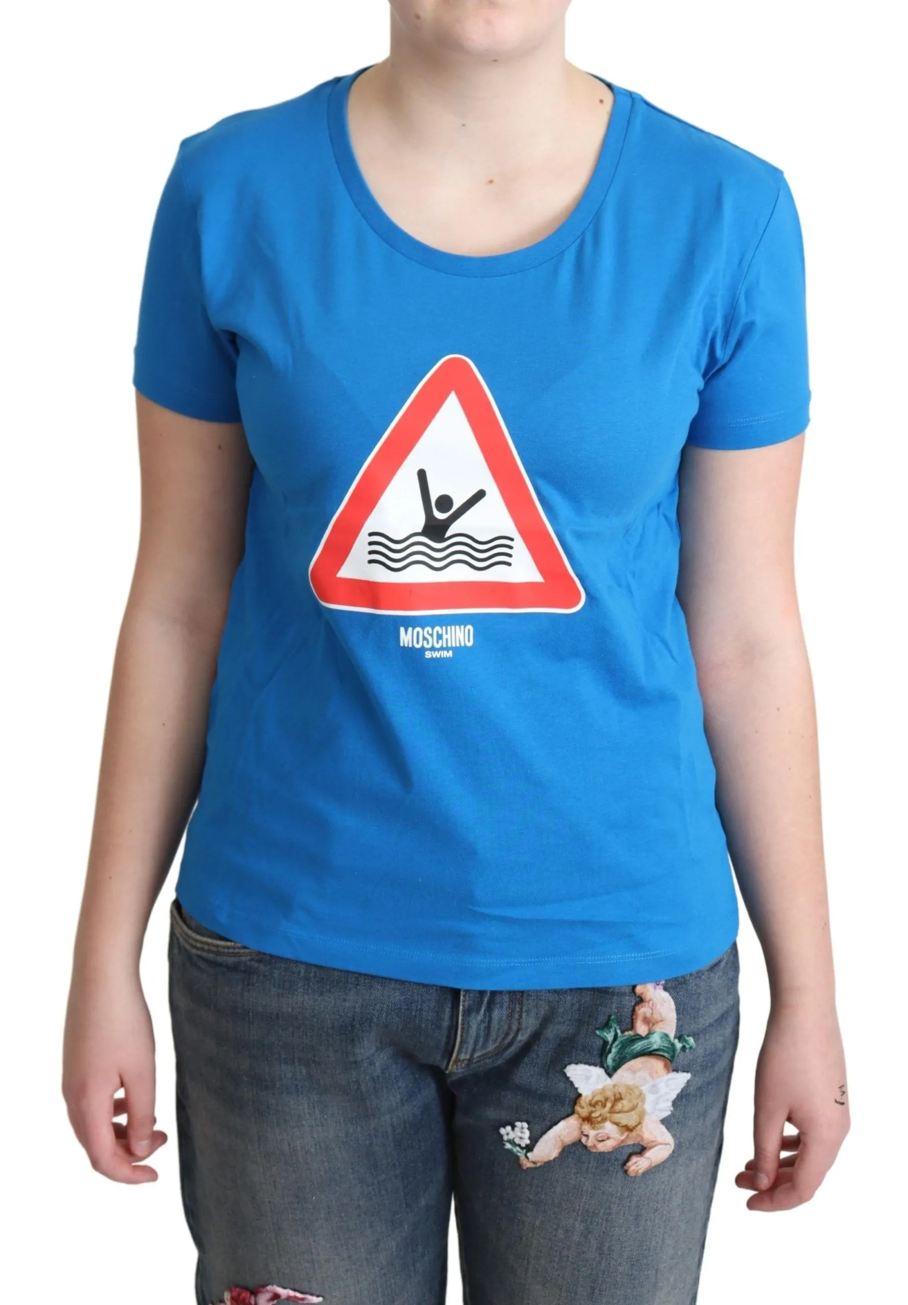 Moschino Women's Chic Triangle Graphic Cotton Tee
